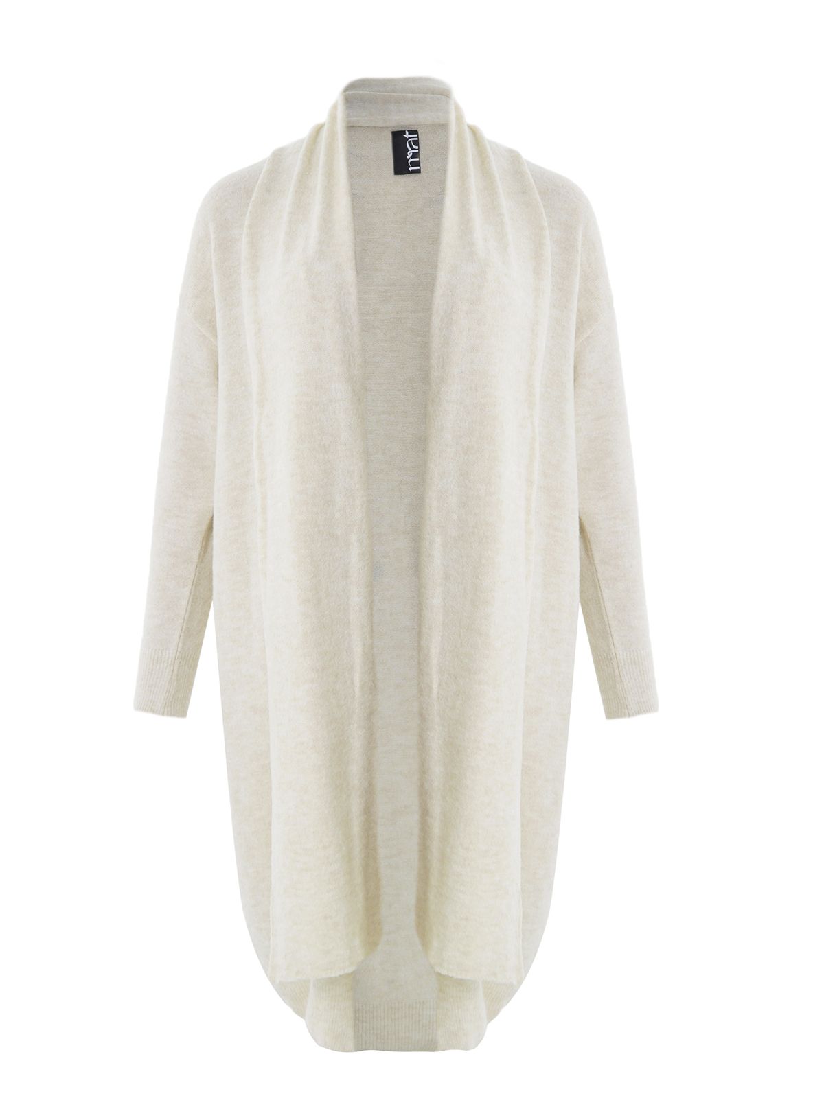 Mat Fashion Shawl collar longline knit cardigan Beige