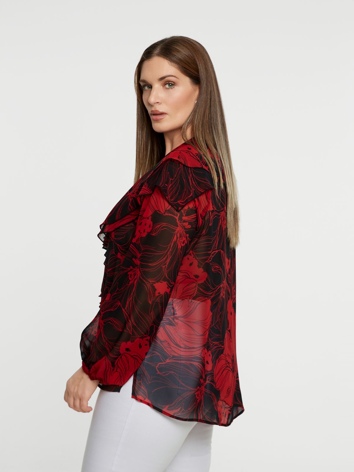 Sheer floral blouse