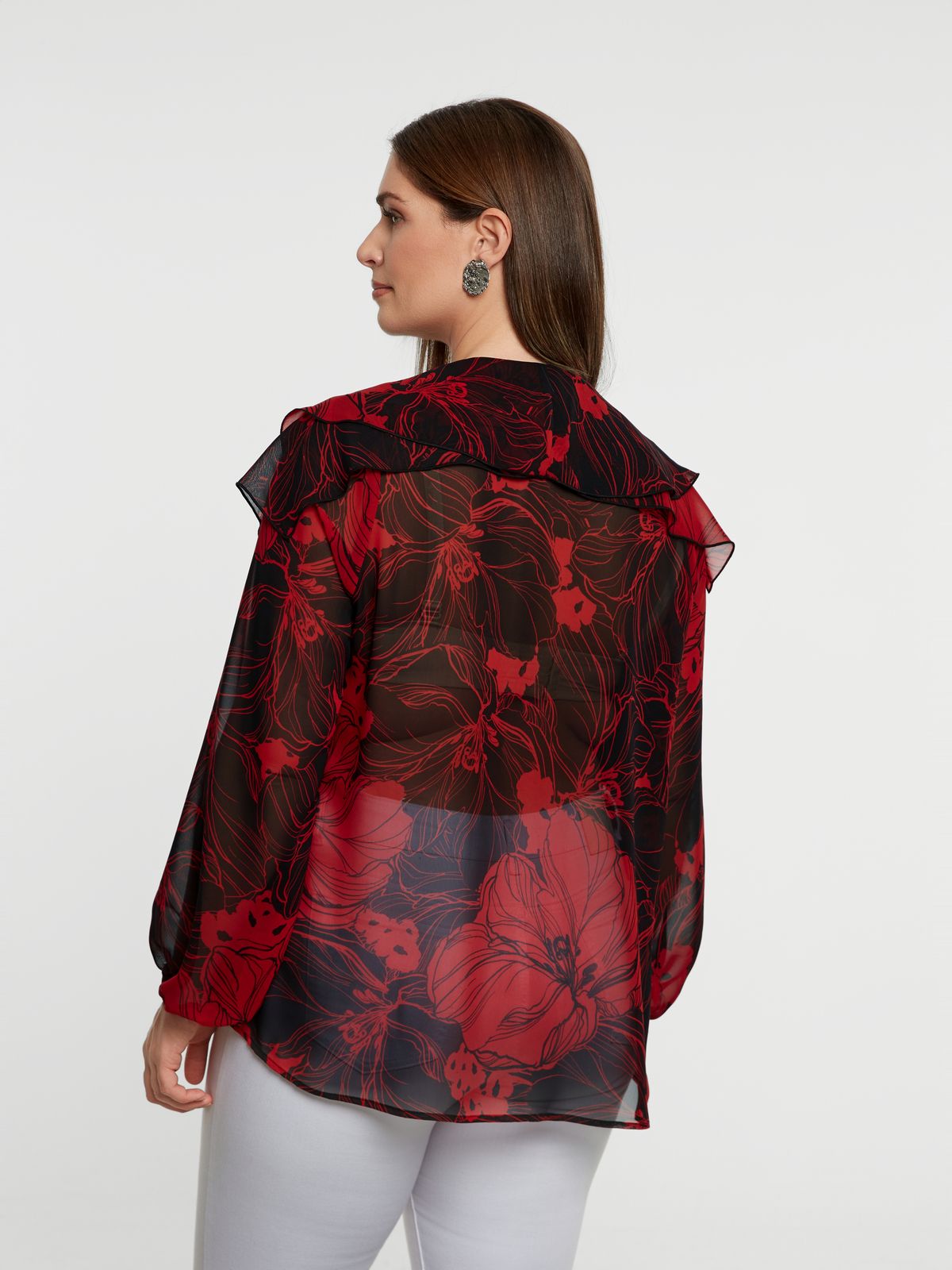 Sheer floral blouse