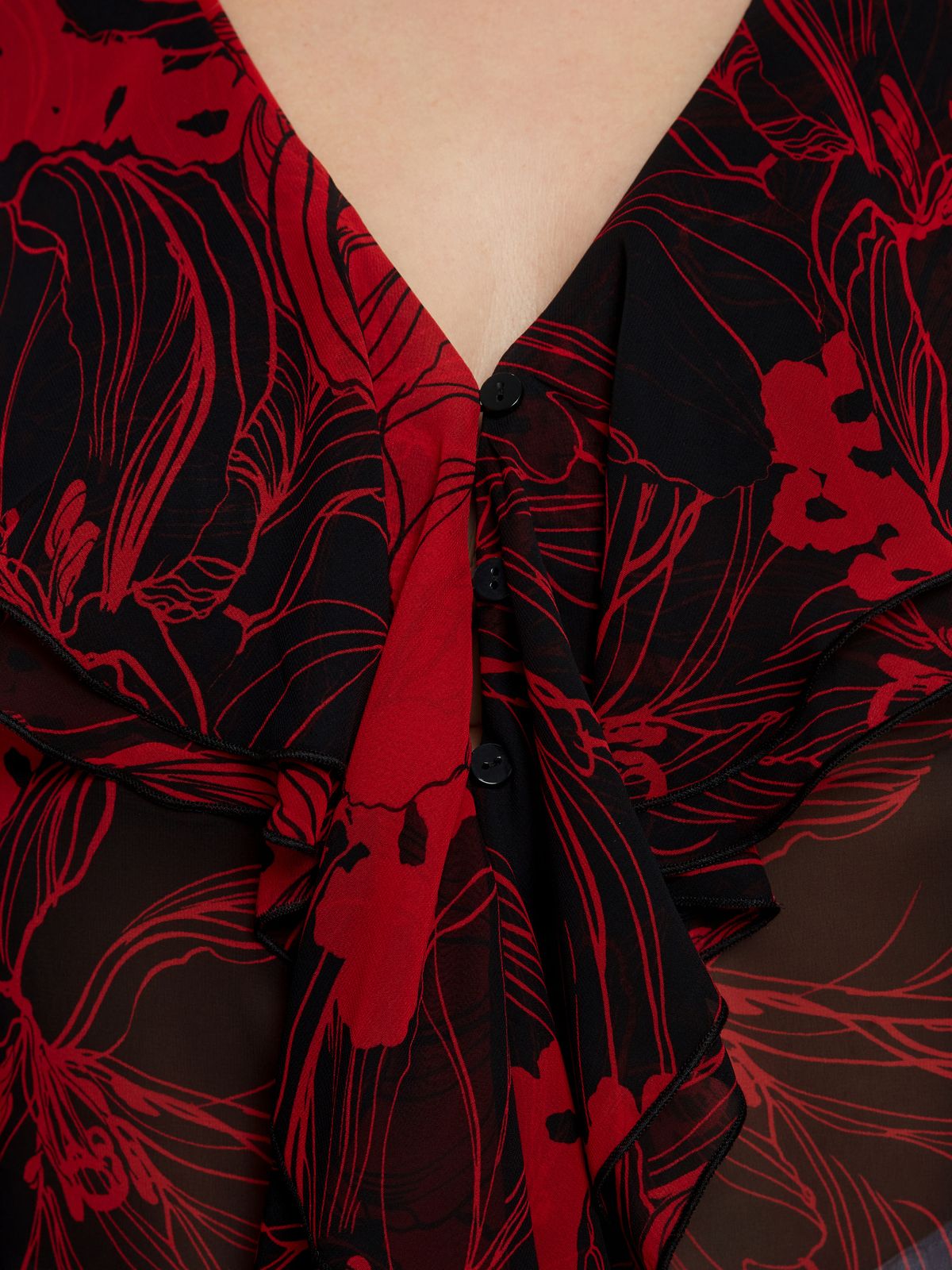Sheer floral blouse