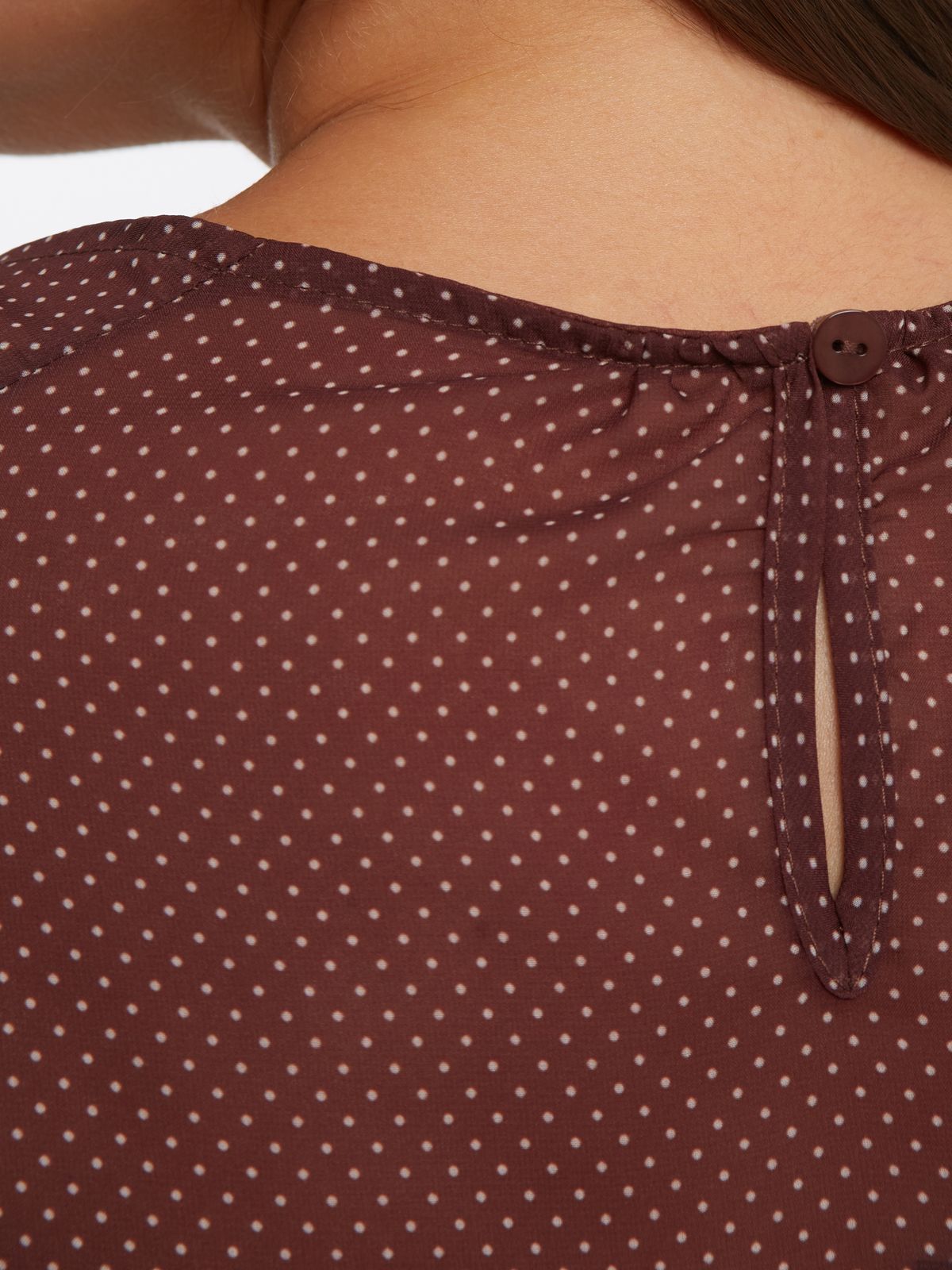 Sheer polka-dot chiffon blouse with balloon sleeves