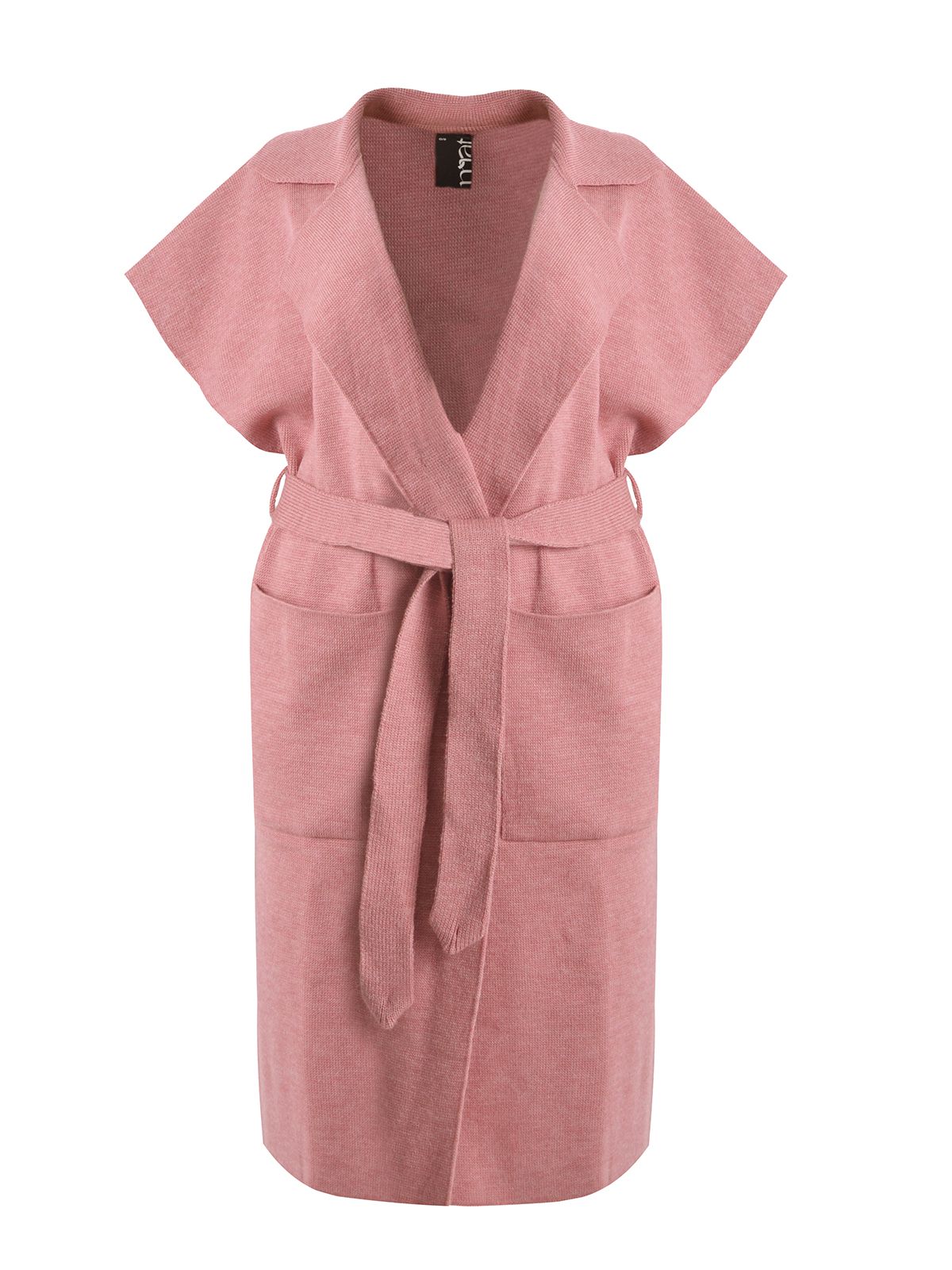 Short-sleeve fine-knit cardigan | mat fashion