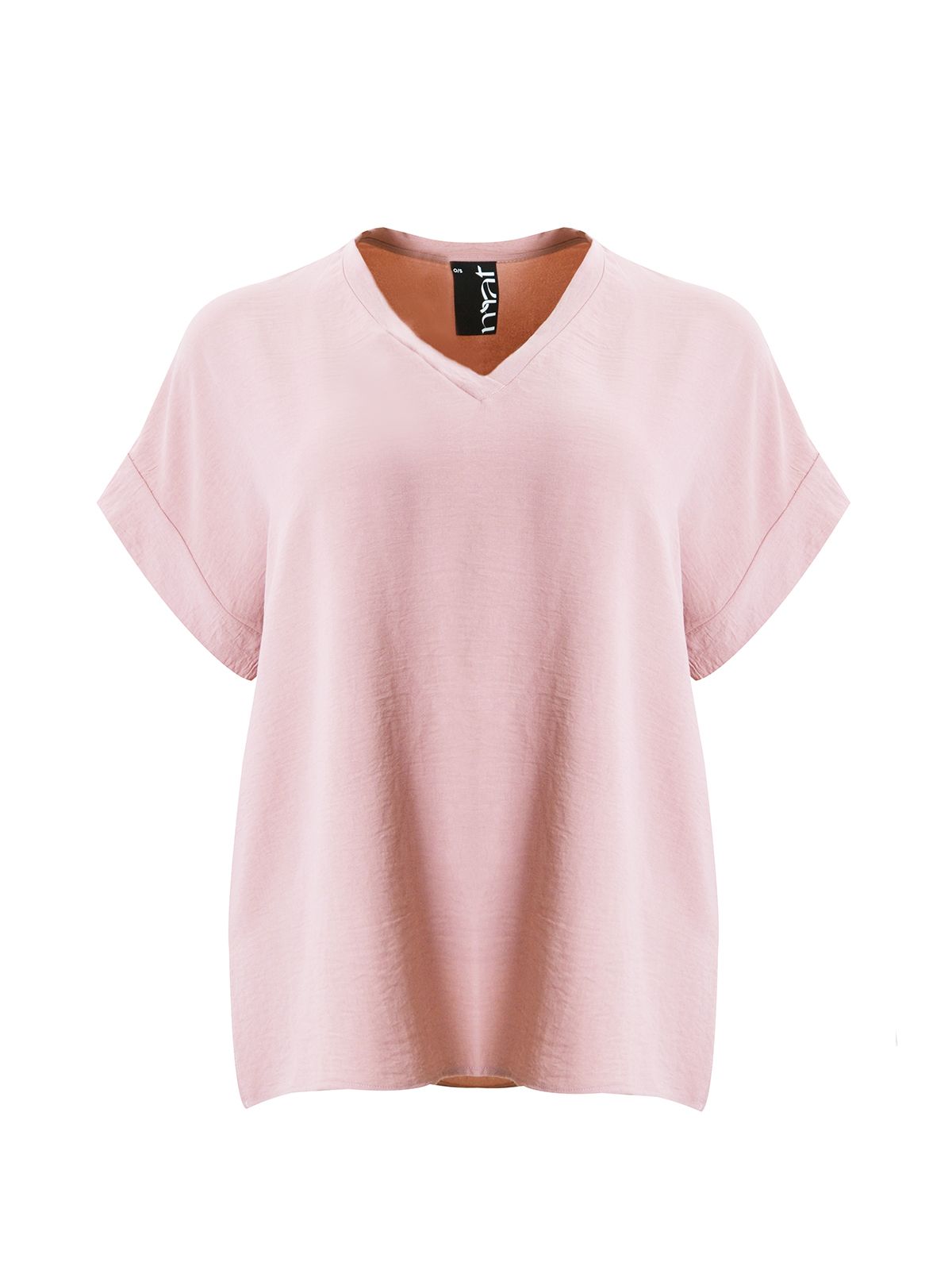 Short-sleeve V-neck blouse