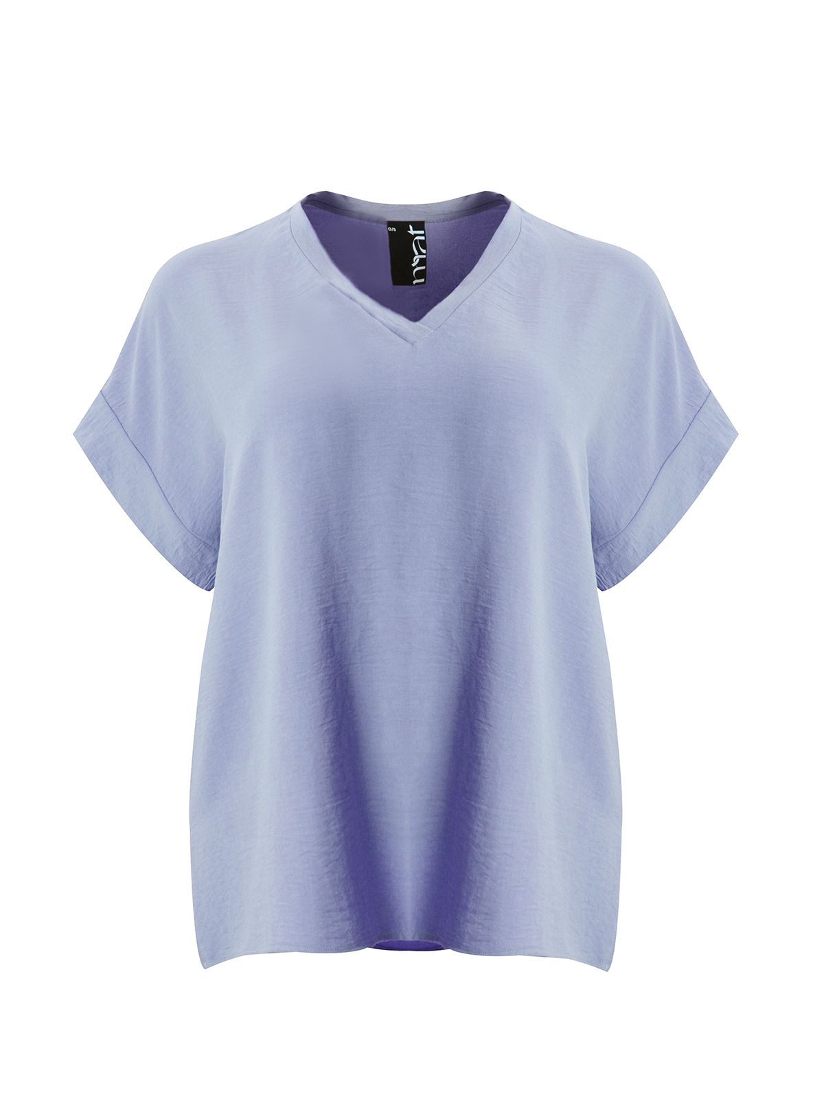 Short-sleeve V-neck blouse