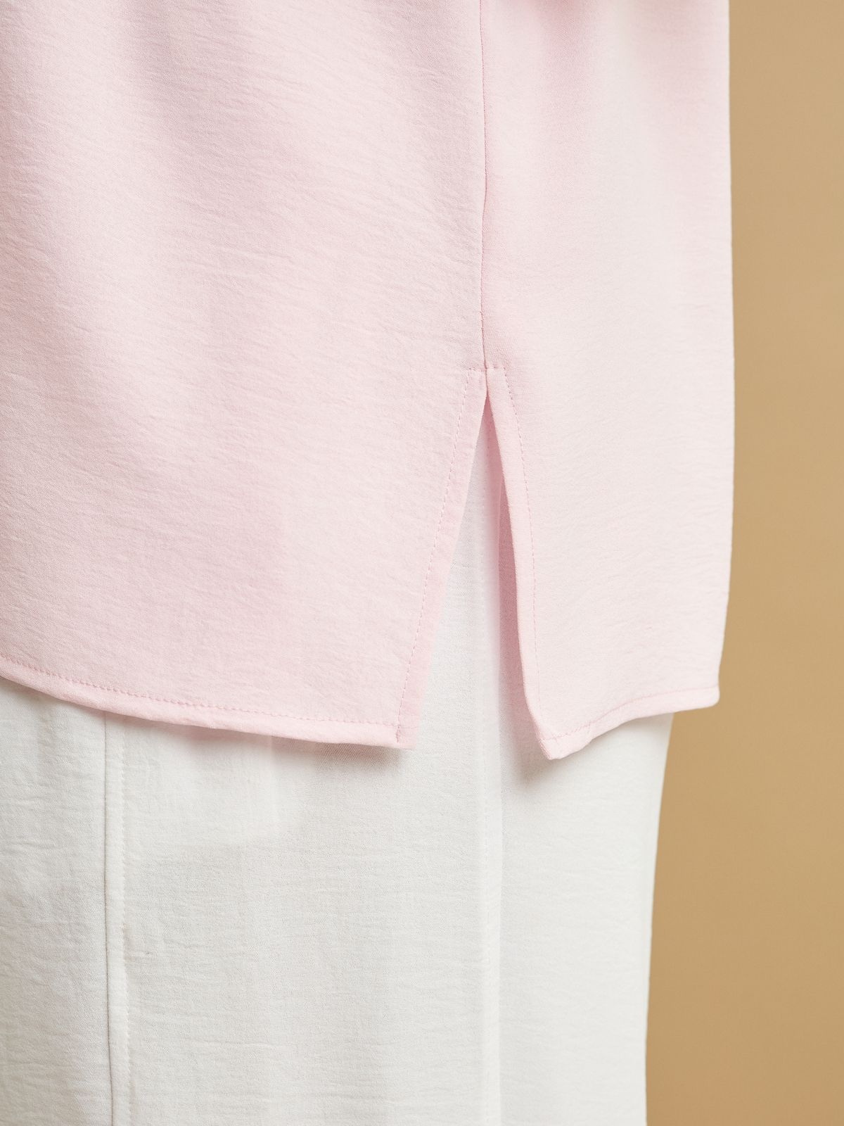 Short-sleeve V-neck blouse