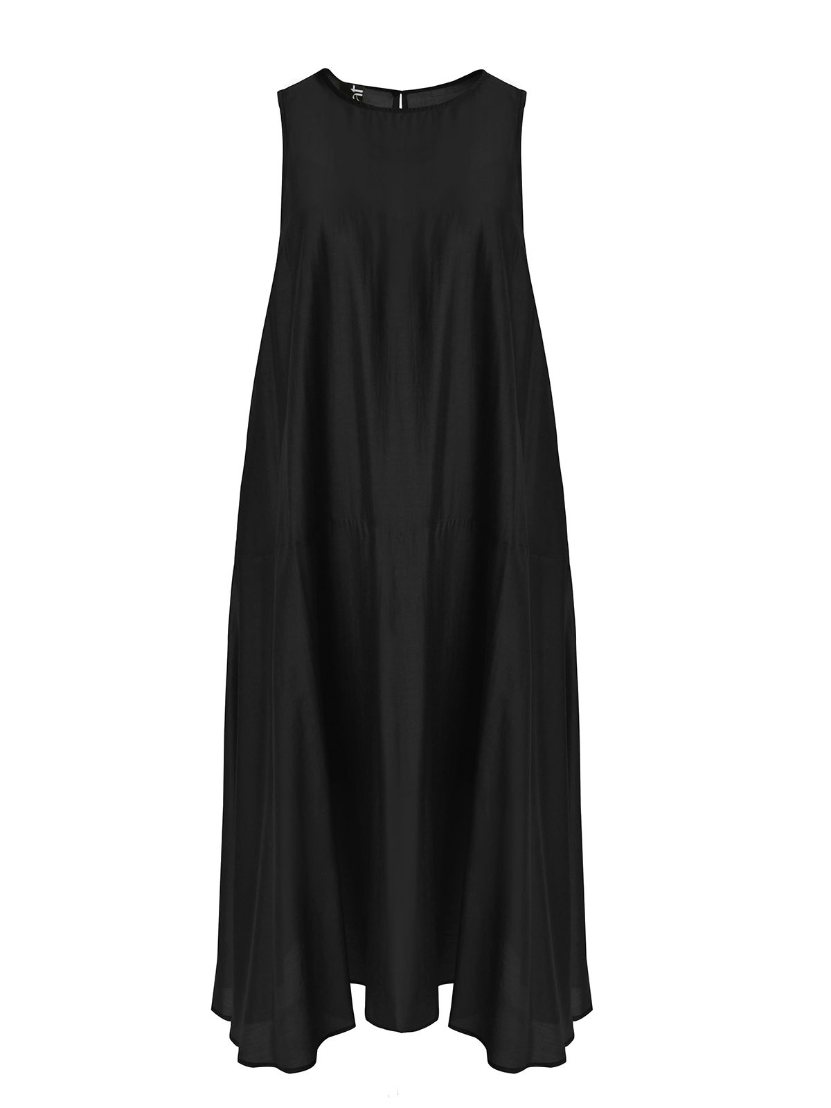 Sleeveless A-line maxi dress in lyocell-polyester blend