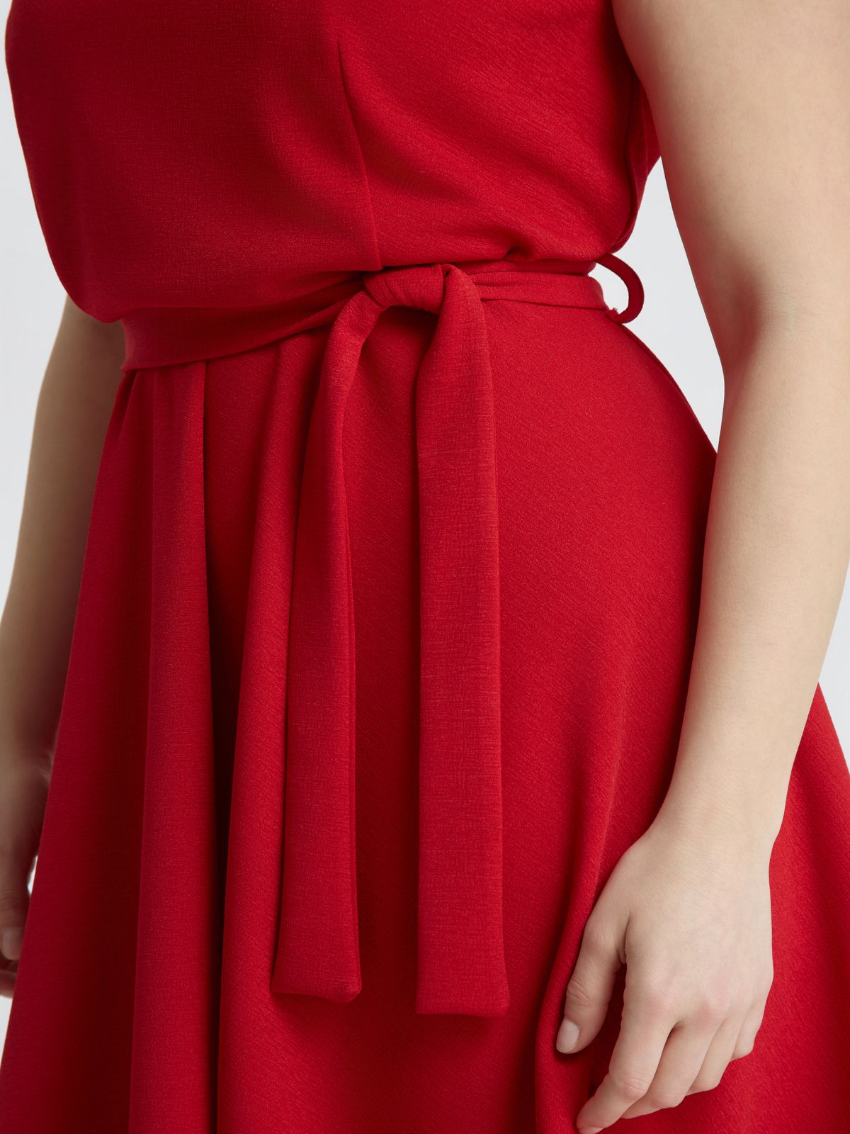Sleeveless belted fit & flare dress | mat fashion Sleeveless belted fit & flare dress | mat fashion
