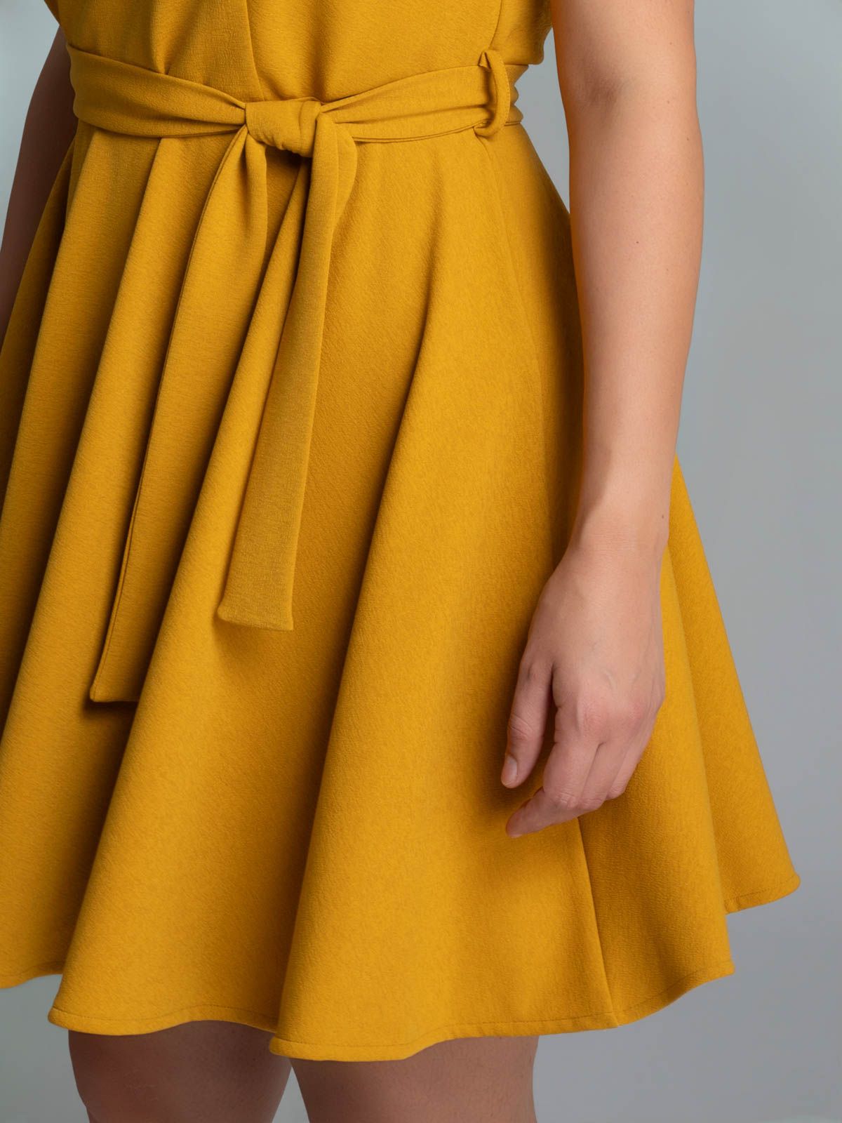 Sleeveless belted fit & flare dress