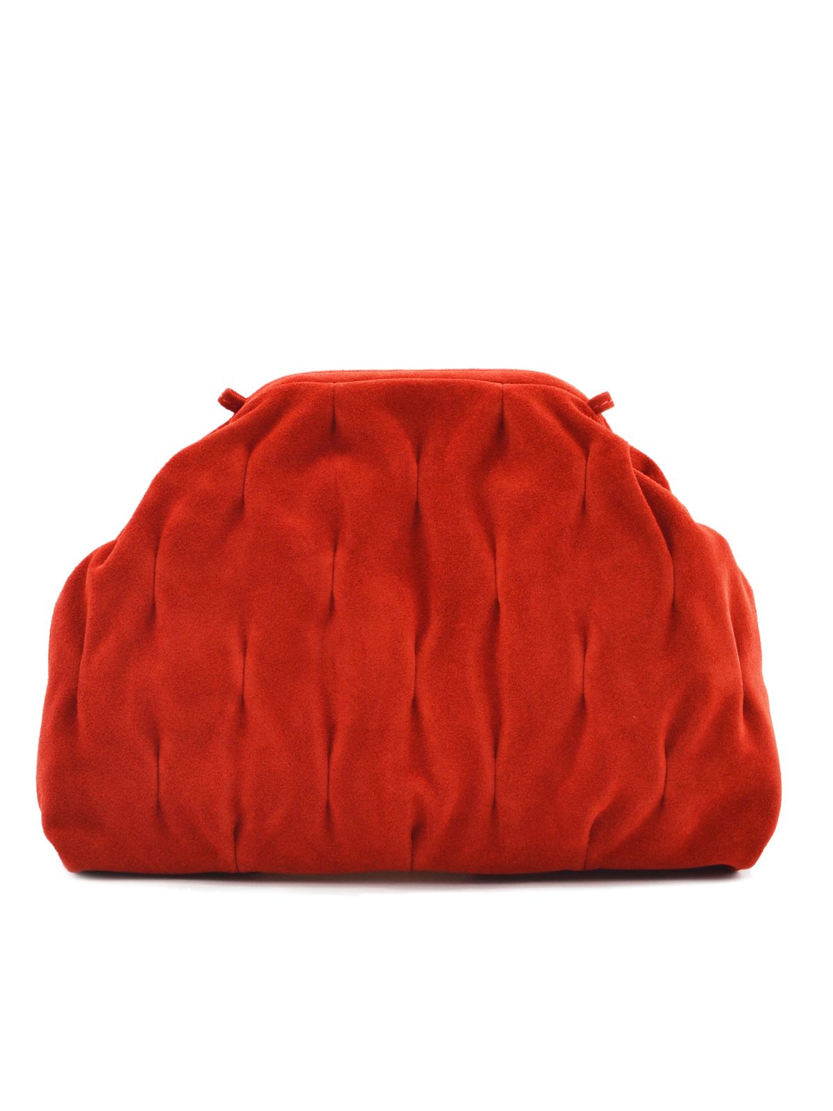 Soft sculpted suede clutch