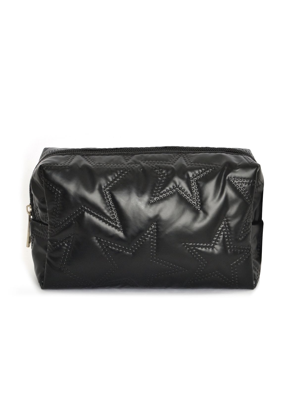 Star‑textured fabric cosmetic bag