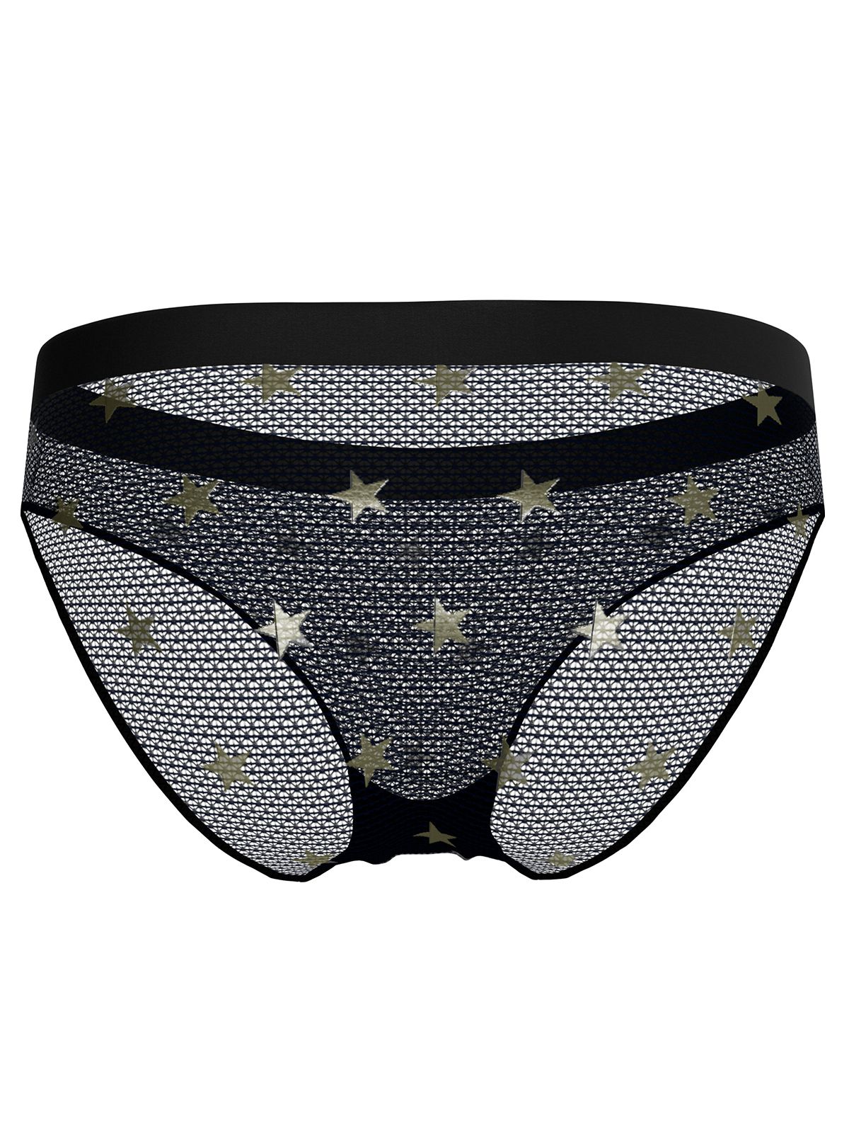 Star Print Mesh Briefs