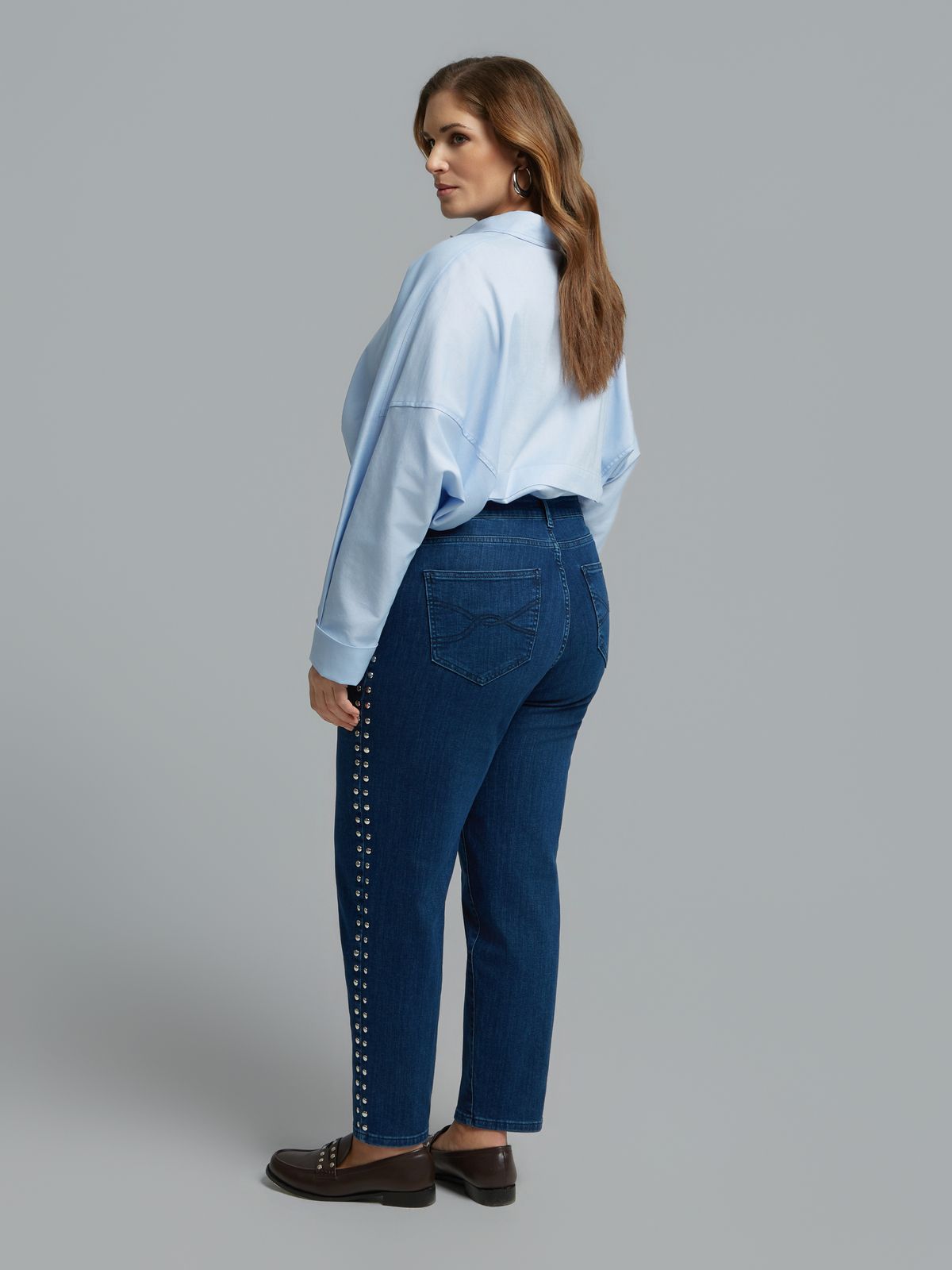Straight-leg jeans with stud detailing