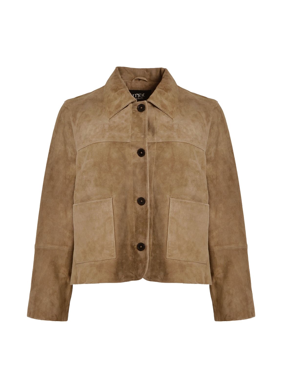 Suede leather jacket with buttons | mat fashion