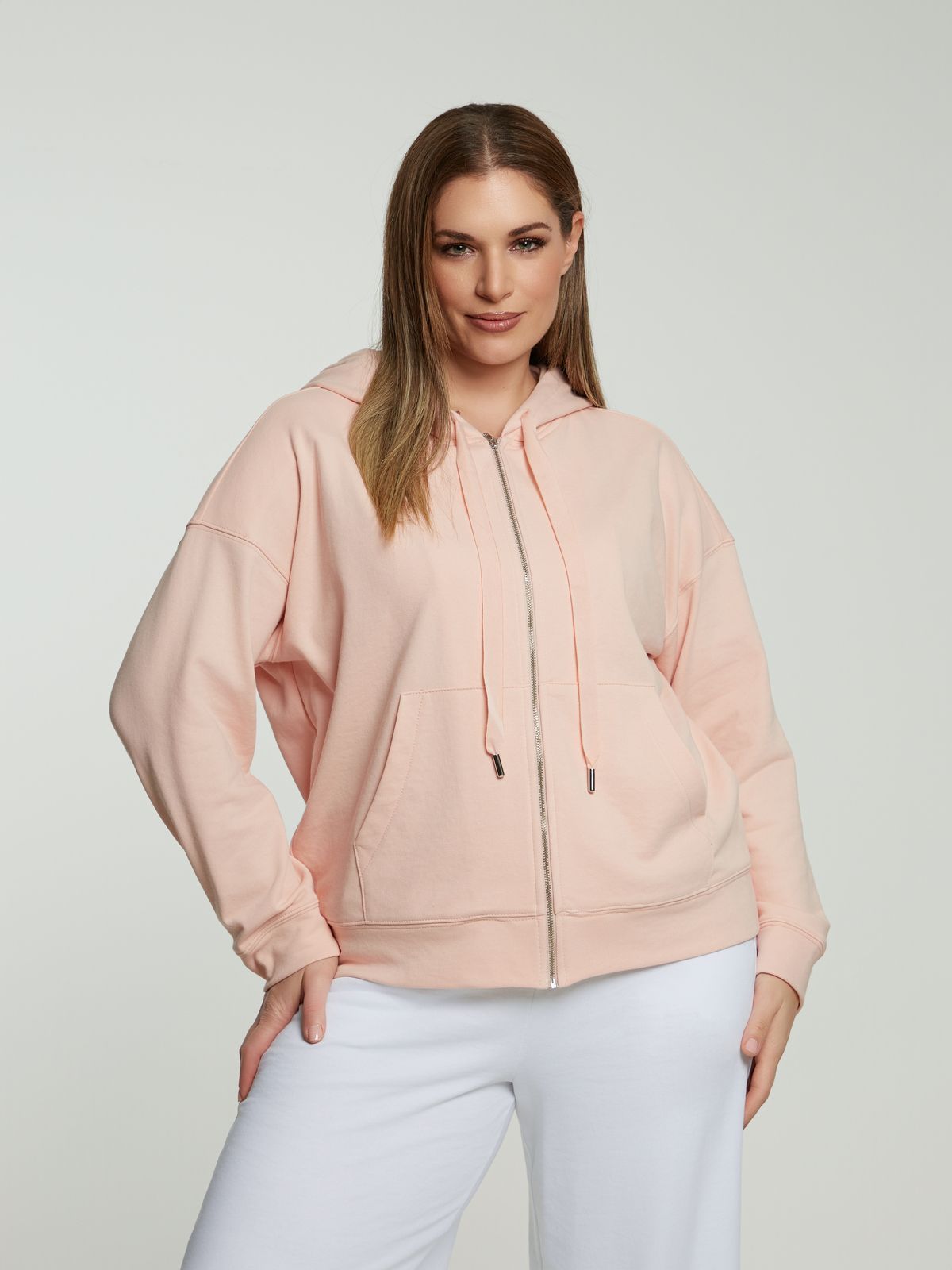 Sweat hooded zip jacket