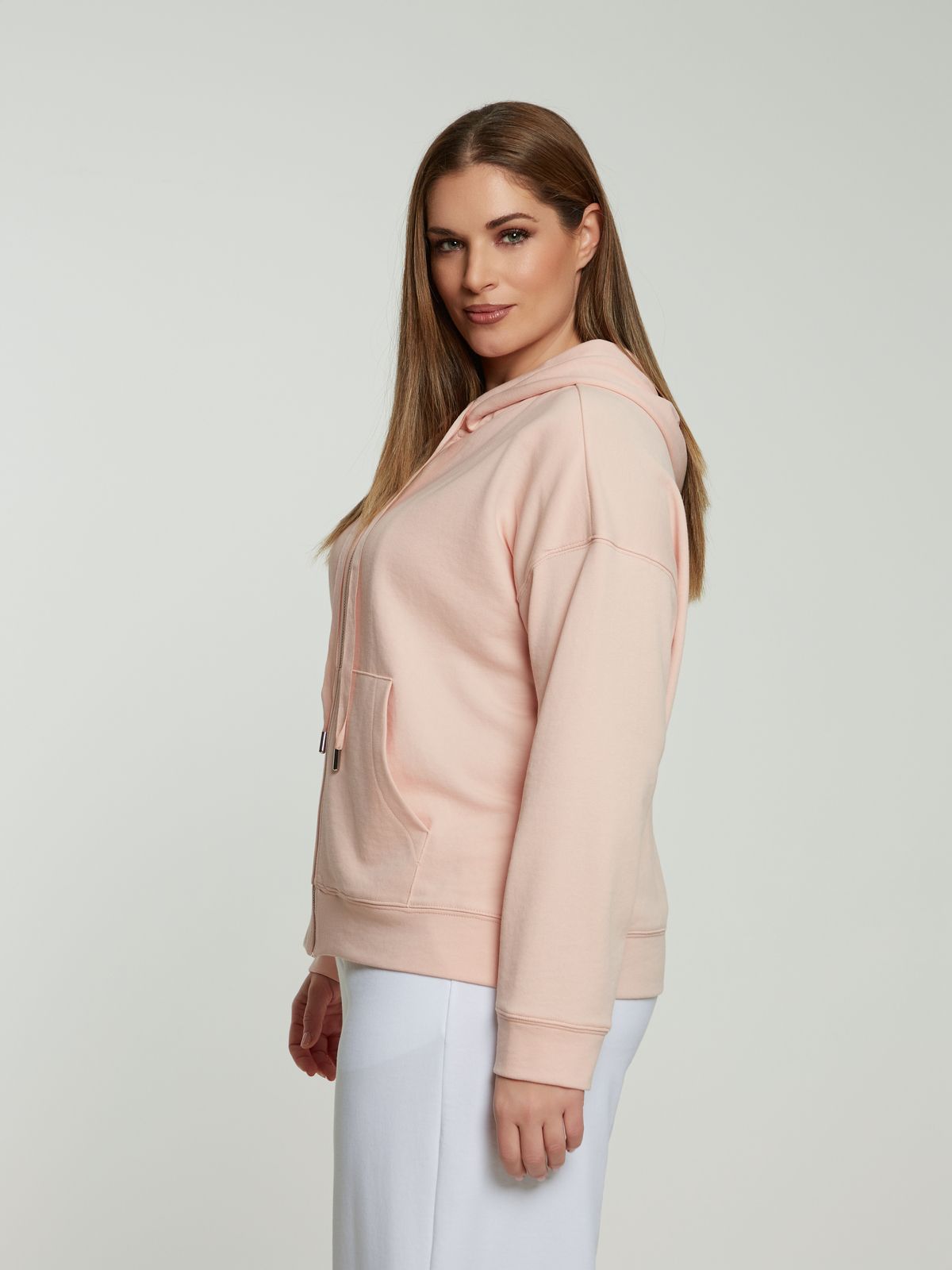 Sweat hooded zip jacket
