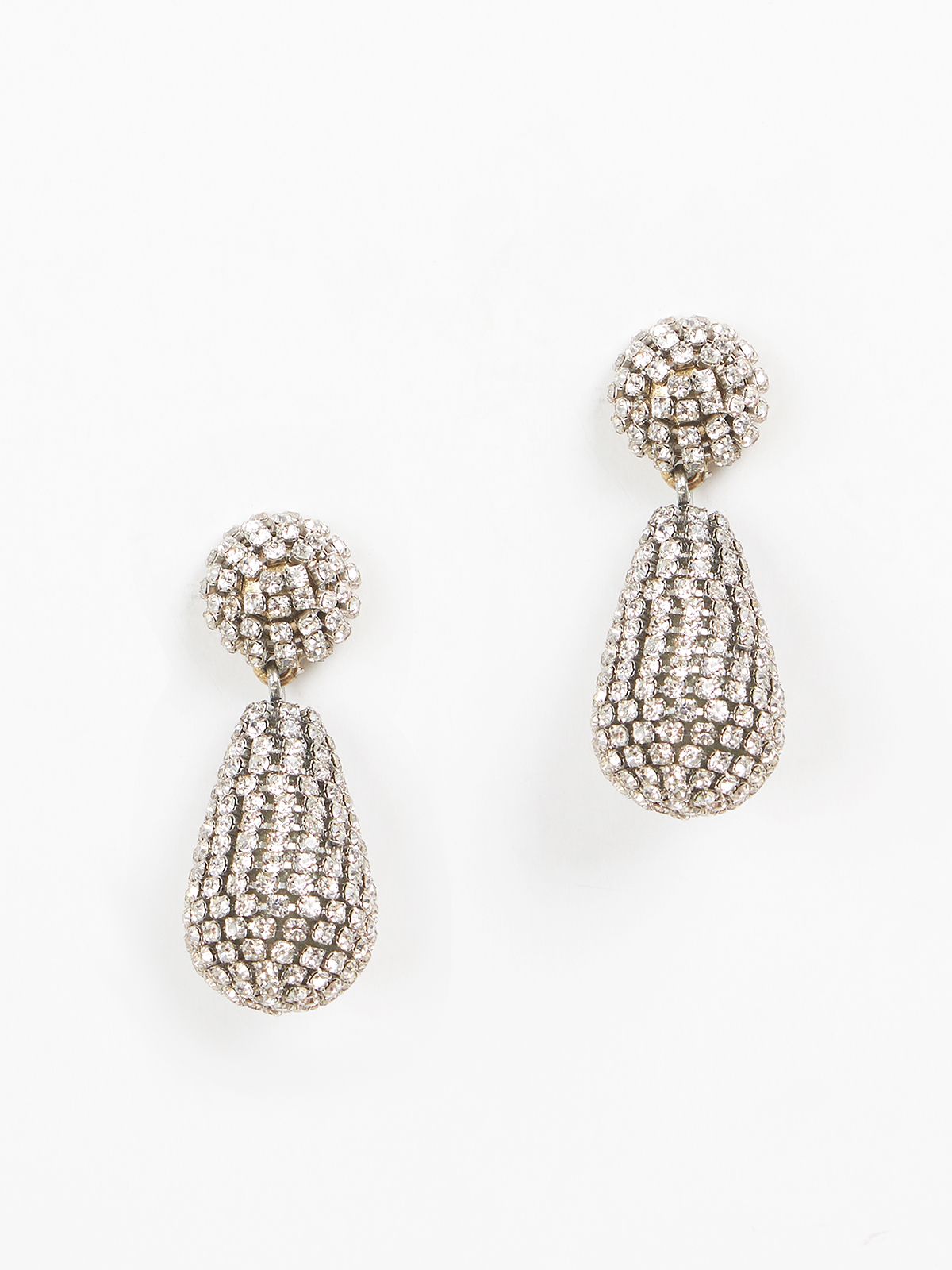 Teardrop earrings with strass