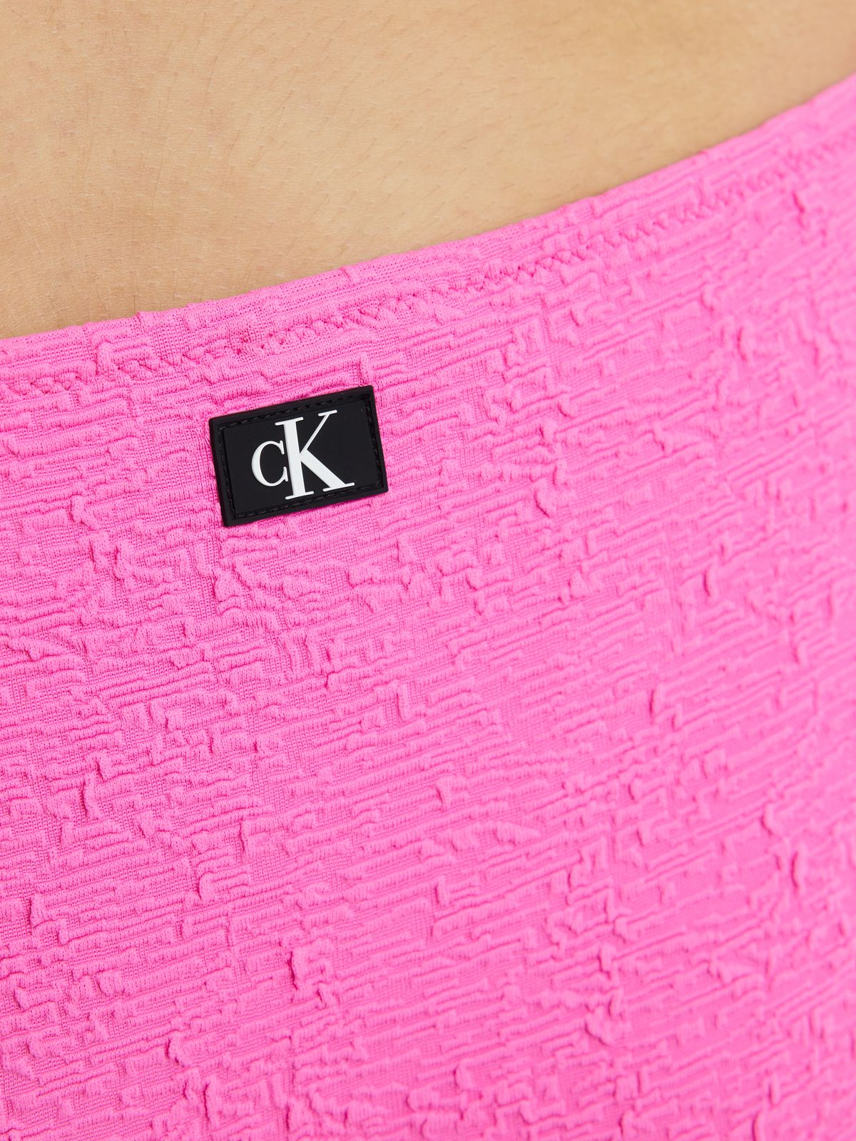 Textured Tie Side Bikini Bottom - Bold Pink
