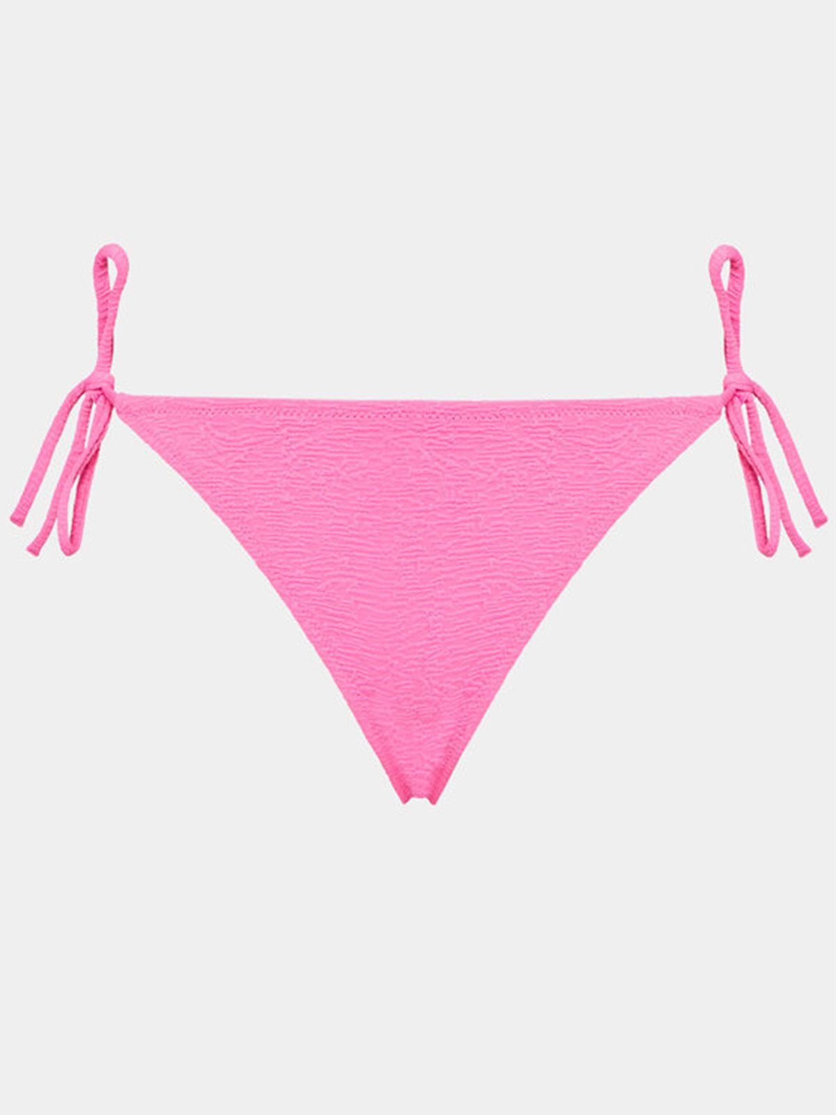 Textured Tie Side Bikini Bottom - Bold Pink