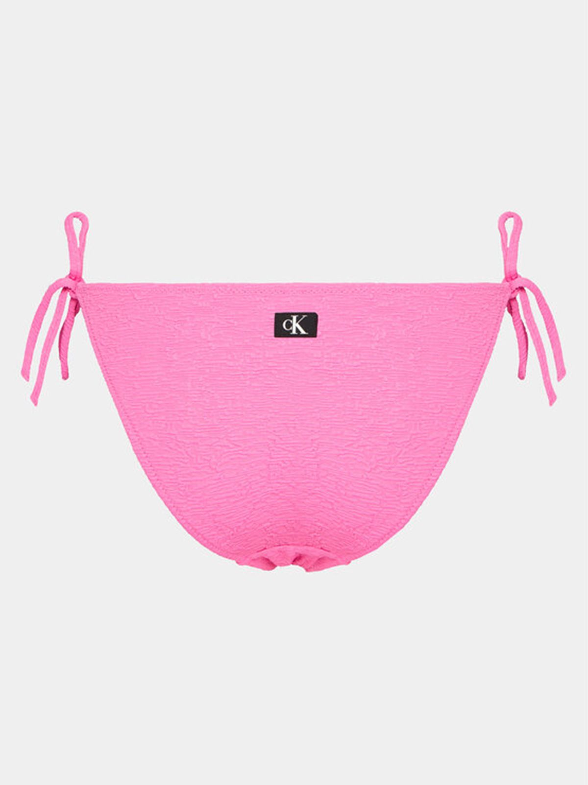 Textured Tie Side Bikini Bottom - Bold Pink