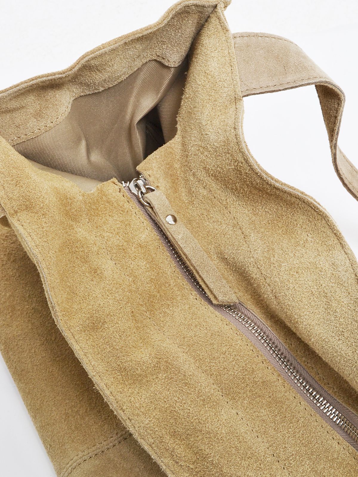 Suede leather shoulder bag