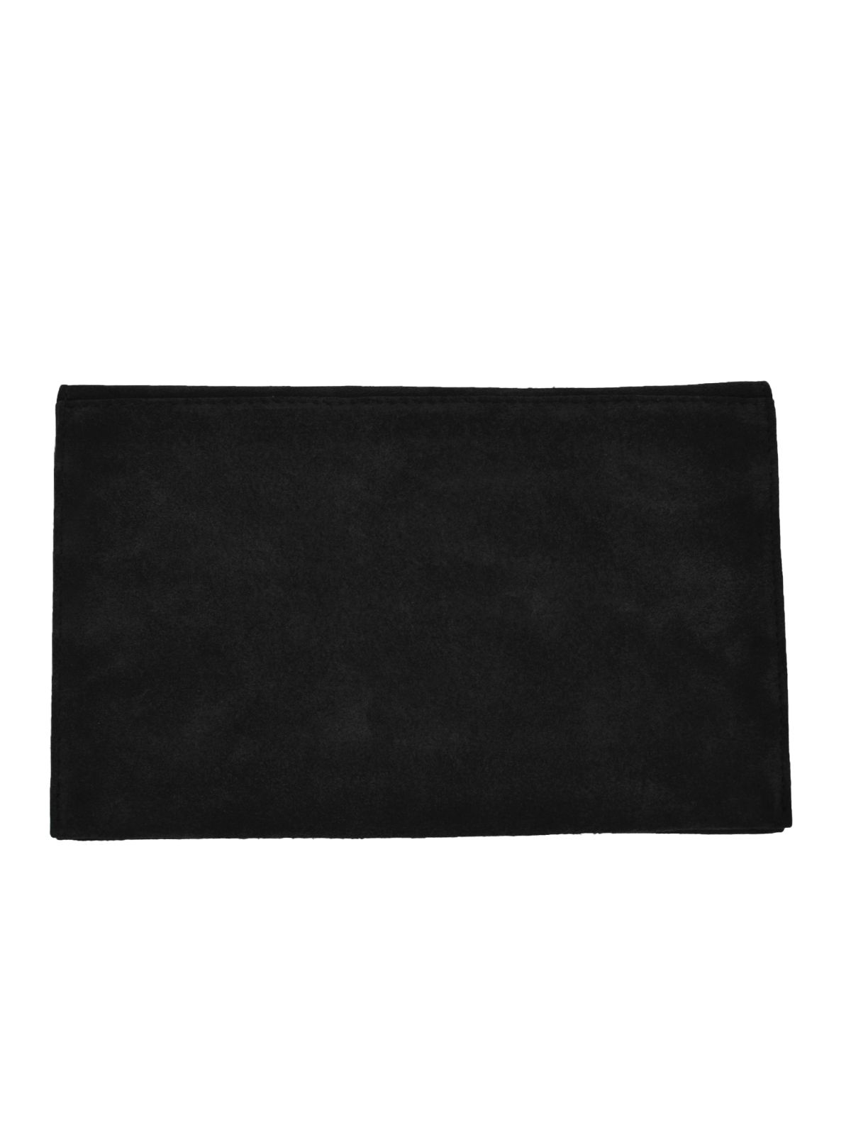Suede leather clutch bag with gold detail