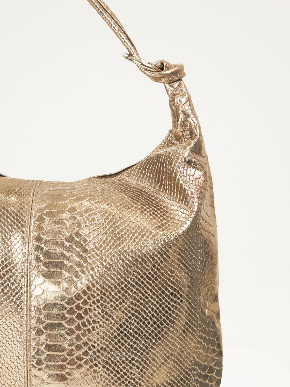 Croco metallic leather bag