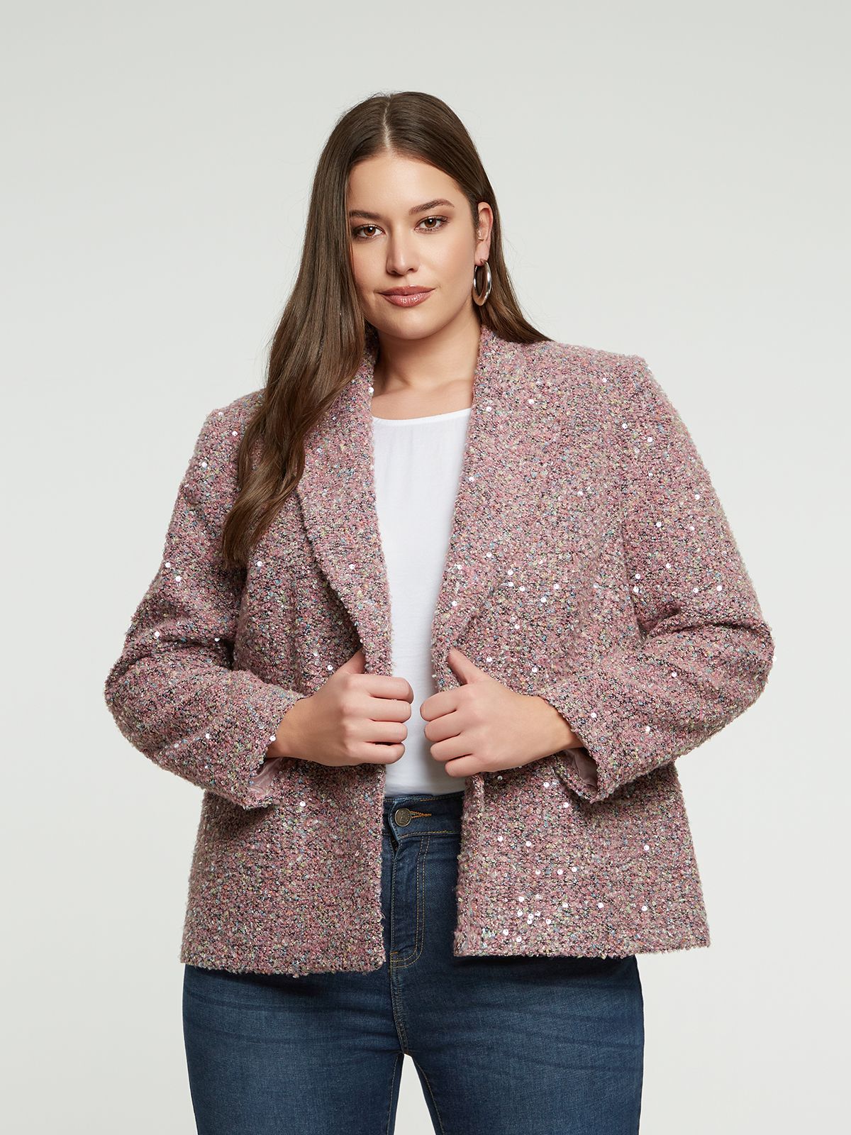 Tweed blazer with sequins