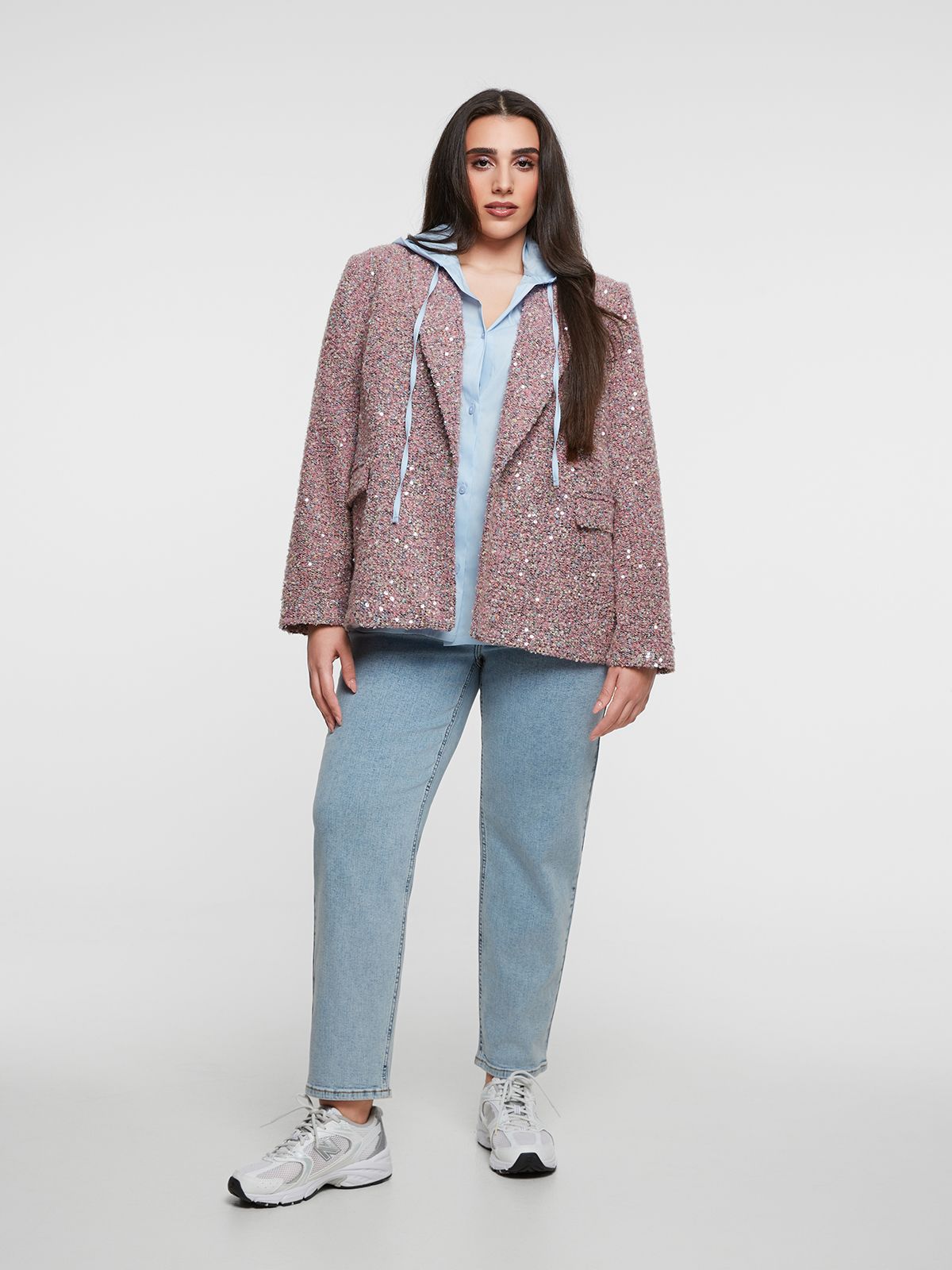 Tweed blazer with sequins