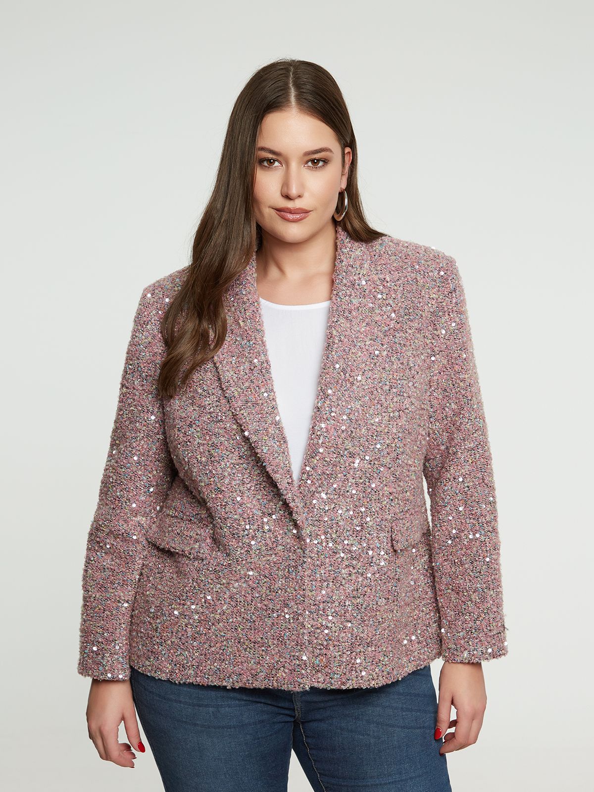 Tweed blazer with sequins
