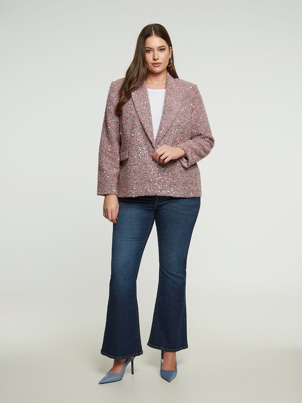 Tweed blazer with sequins