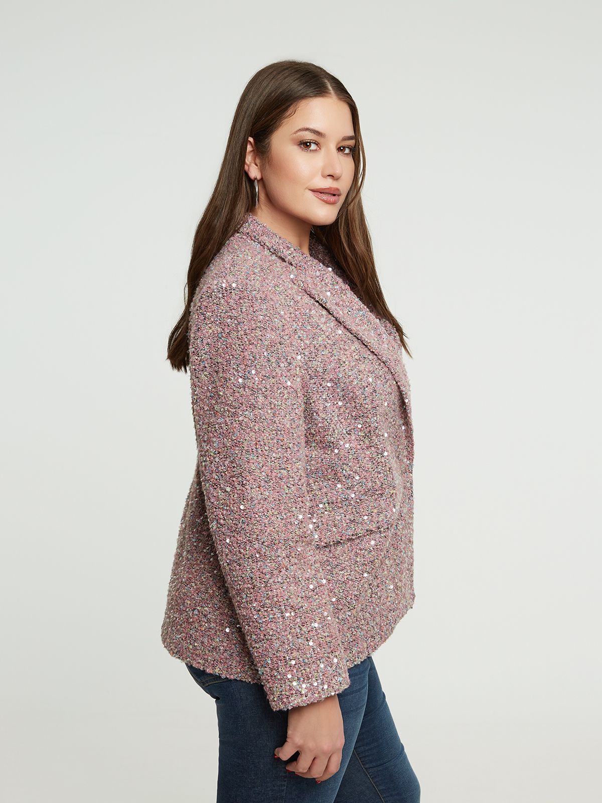 Tweed blazer with sequins
