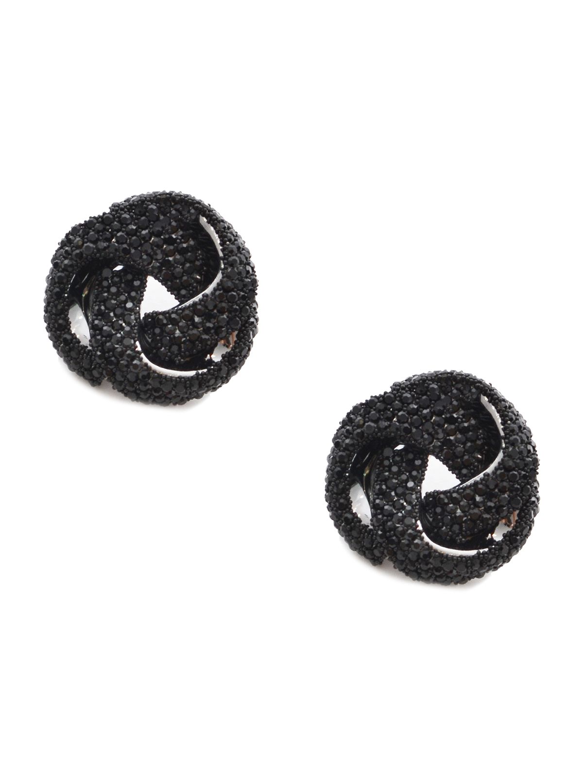 Twisted crystal stud earrings