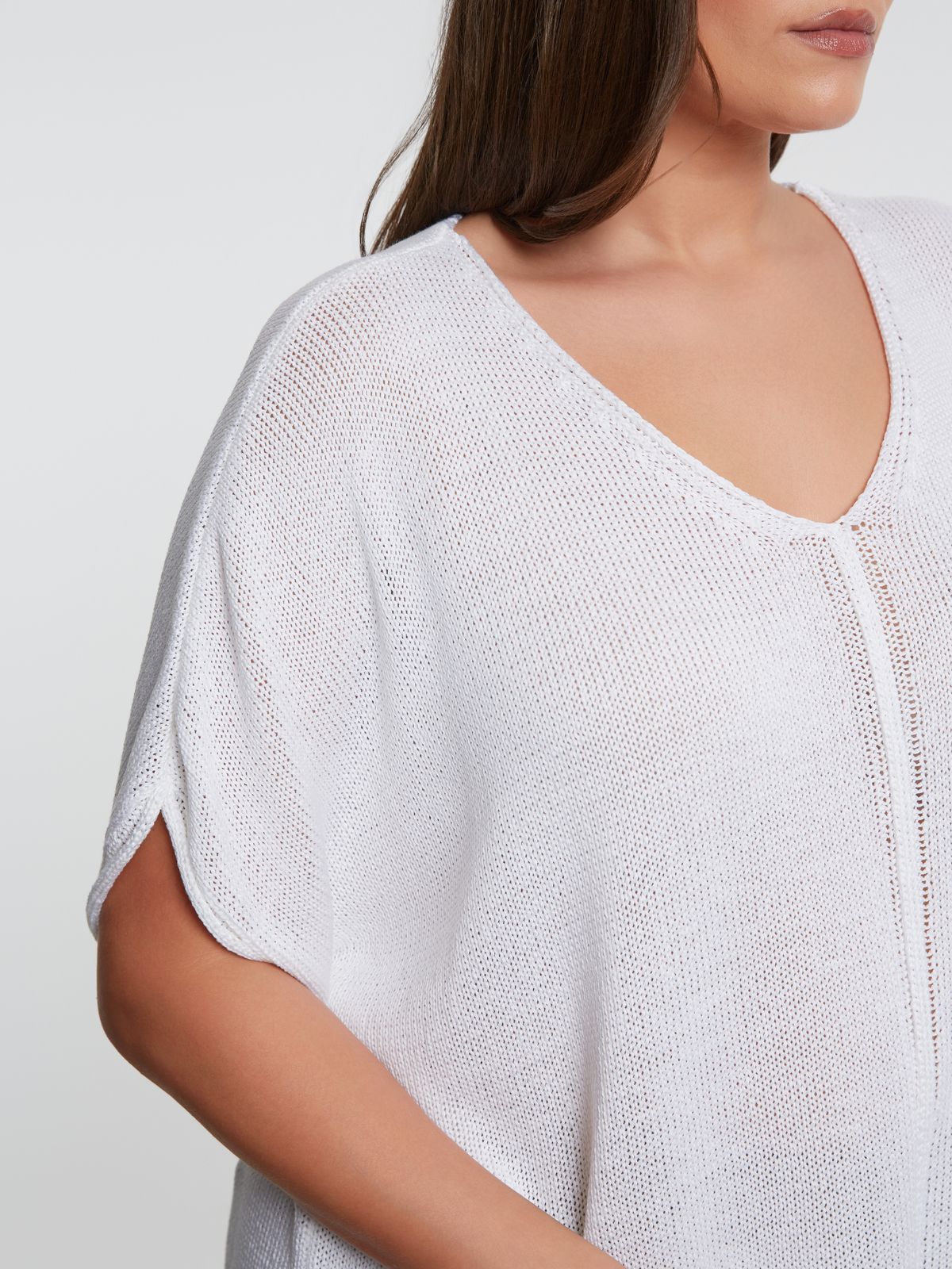 V-neck knit top with front detailing