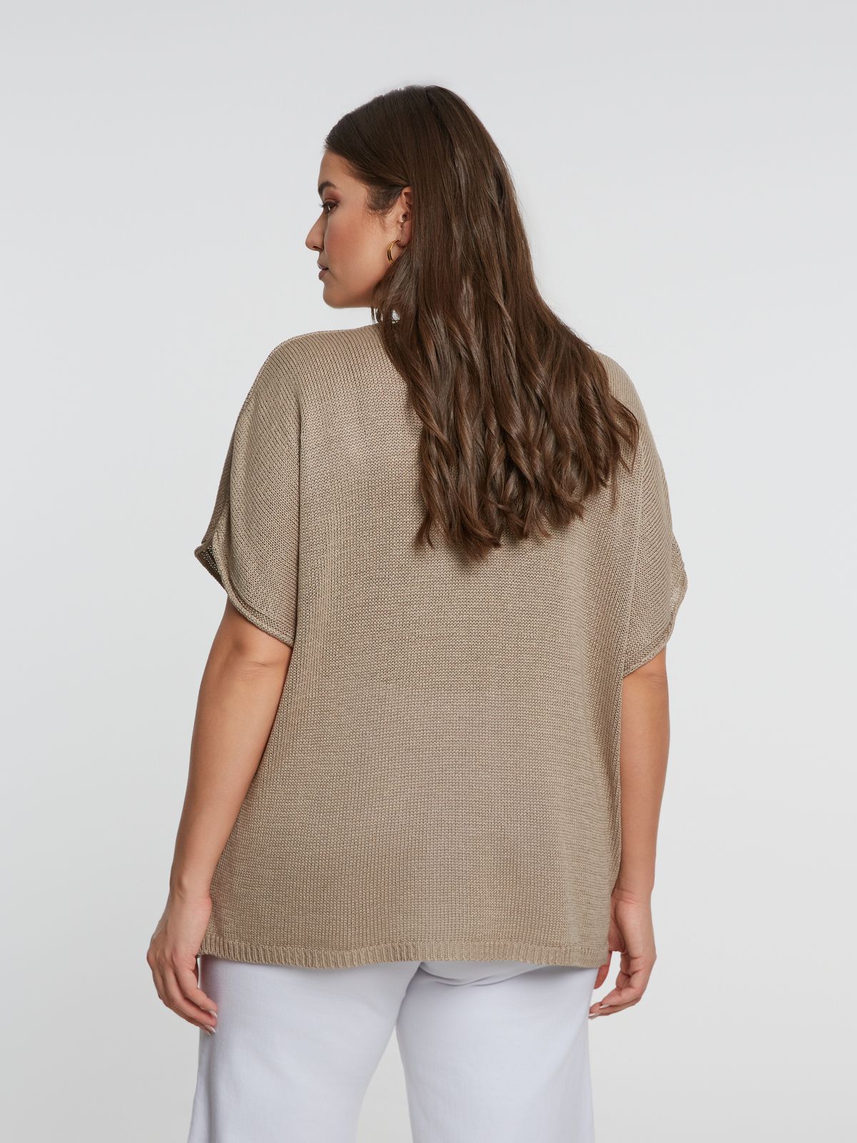 V-neck knit top with front detailing