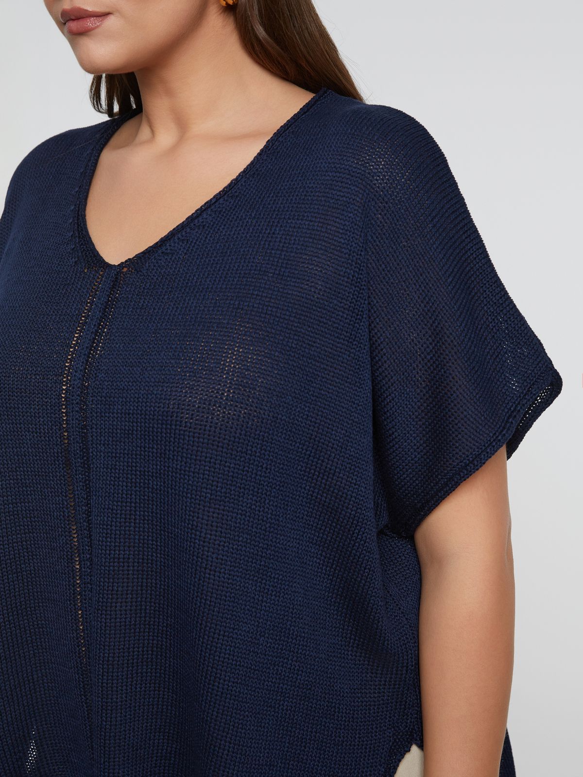 V-neck knit top with front detailing