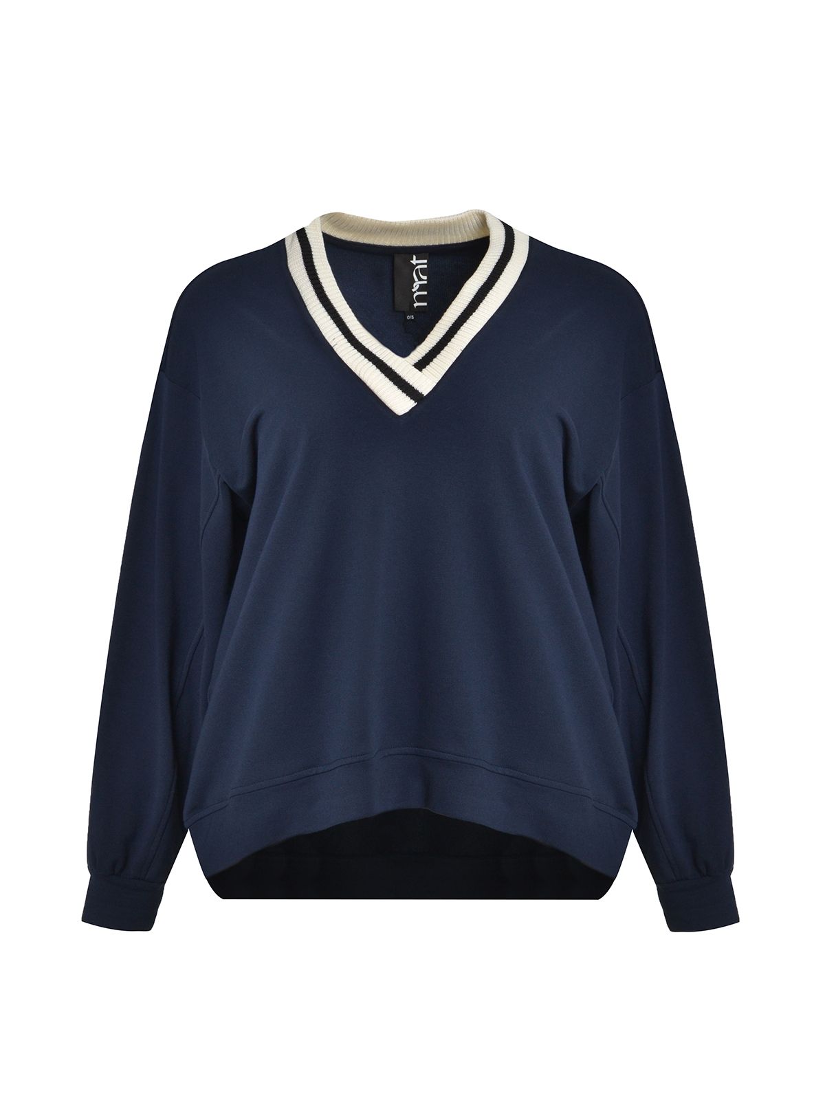 V-neck sweatshirt with contrasting trim