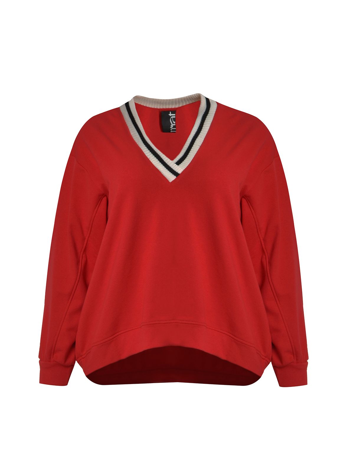 V-neck sweatshirt with contrasting trim