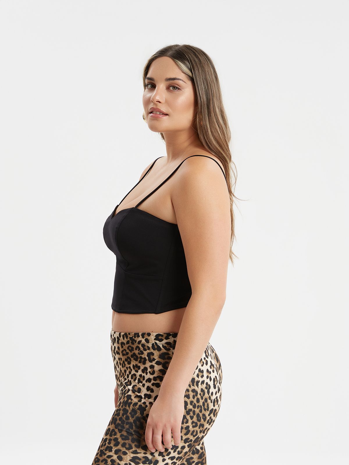 Viscose-blend bustier top