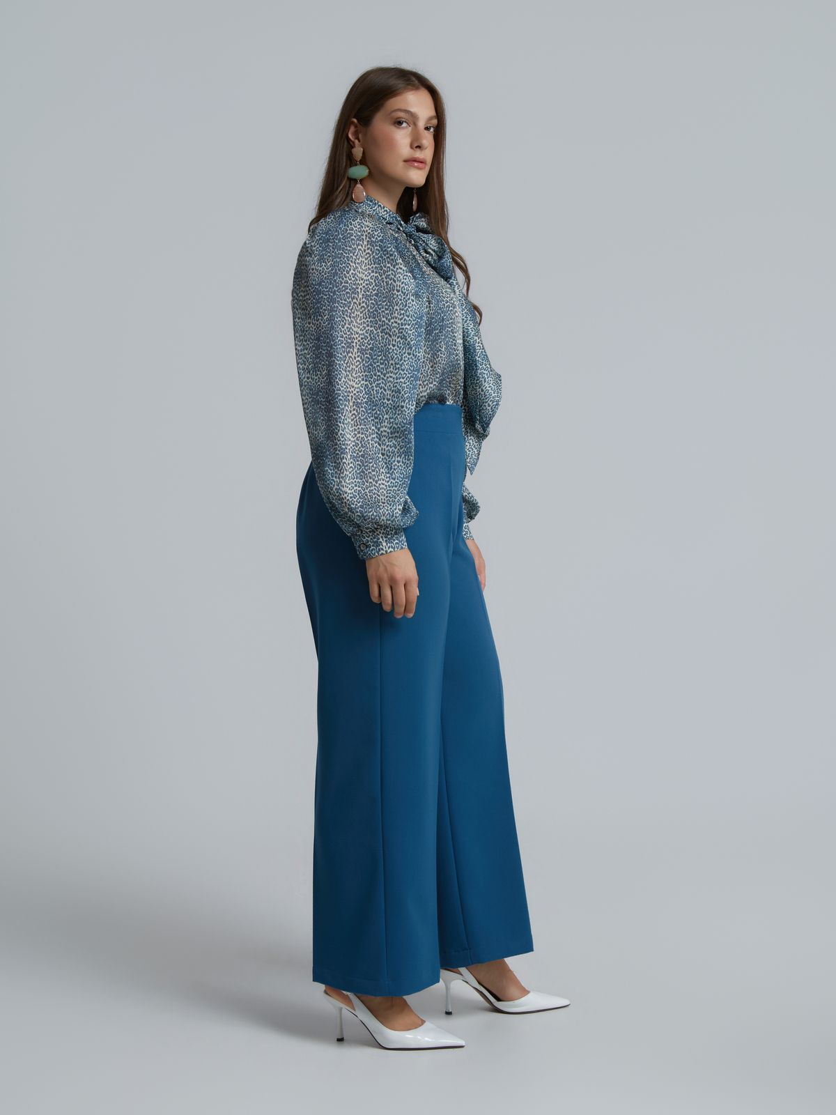 Viscose-blend straight-leg trousers