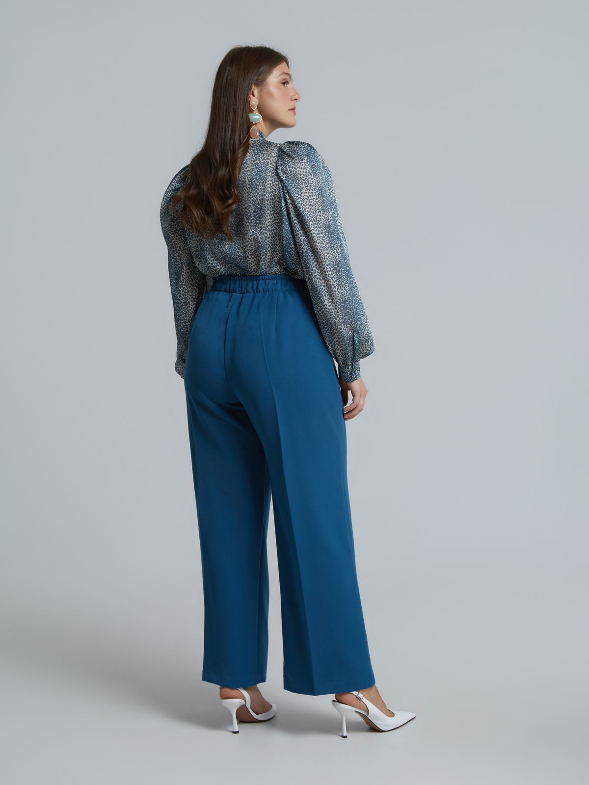 Viscose-blend straight-leg trousers