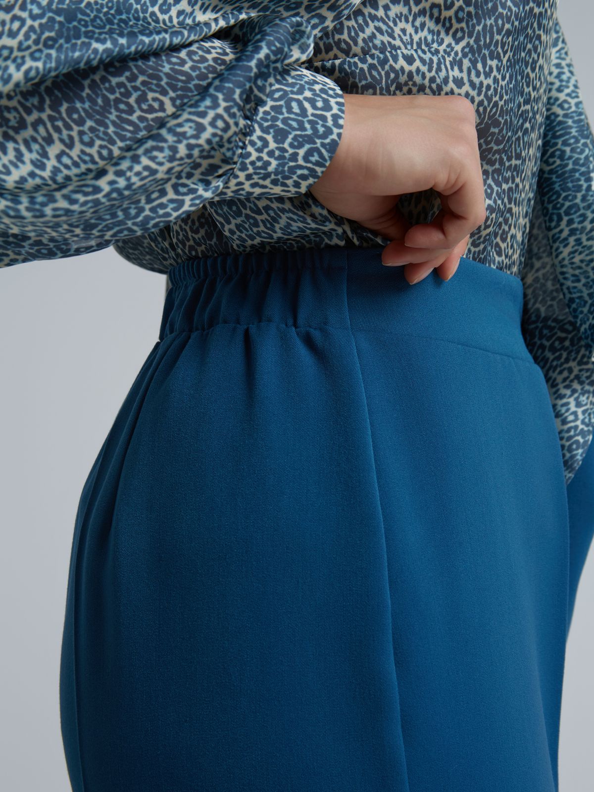 Viscose-blend straight-leg trousers