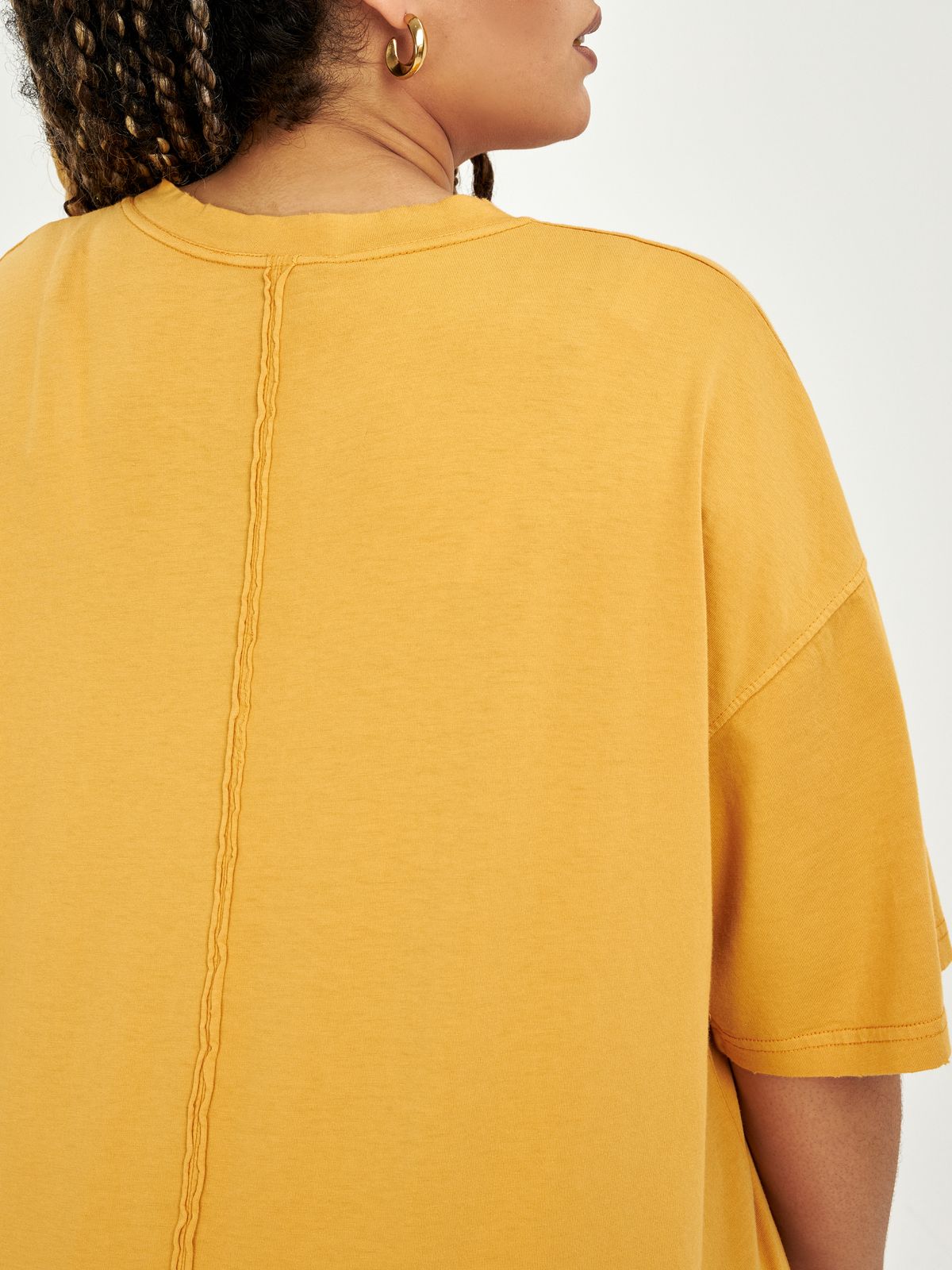 Washed cotton scoop neck t-shirt  