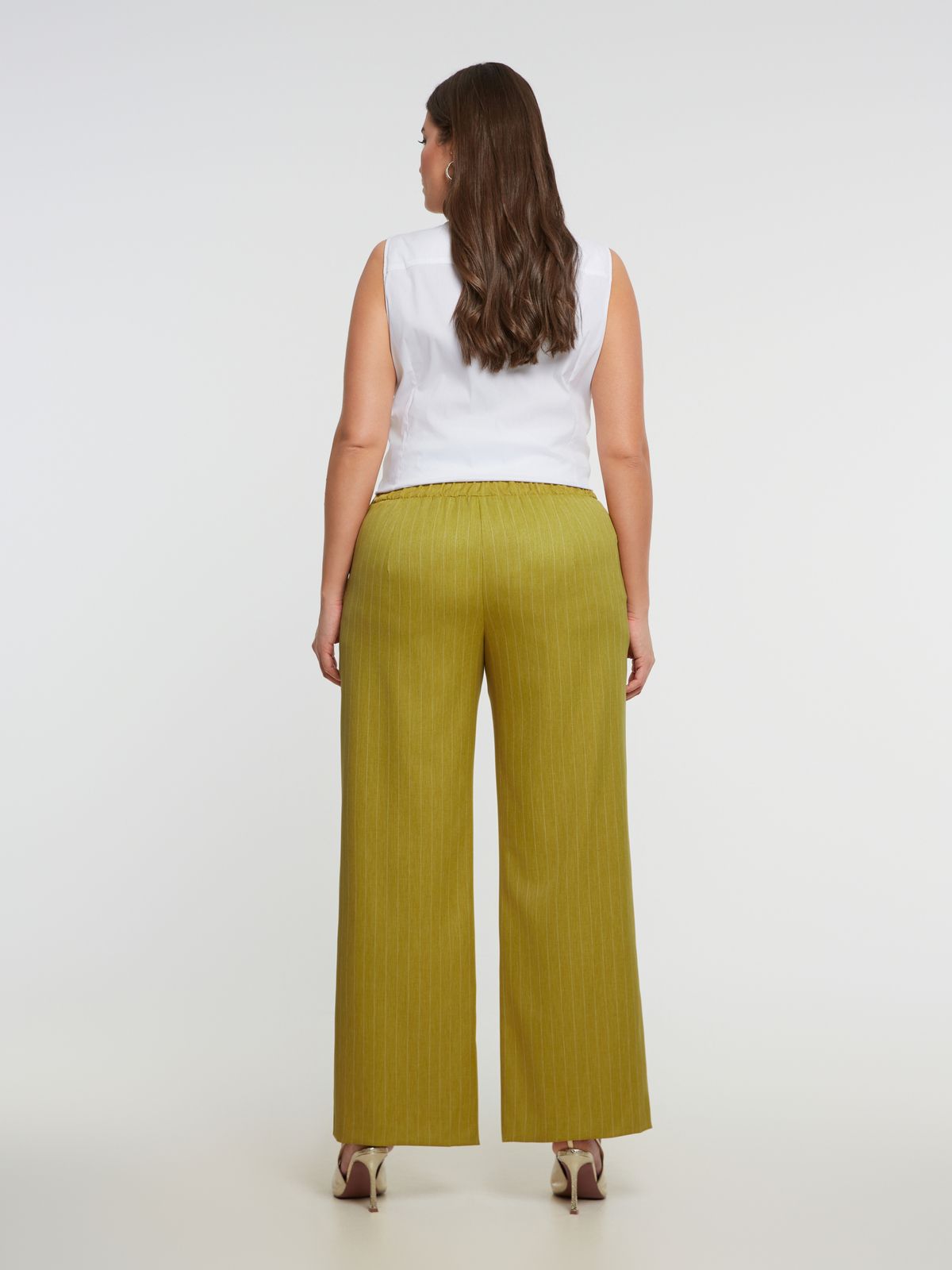 Wide-leg pinstripe pants