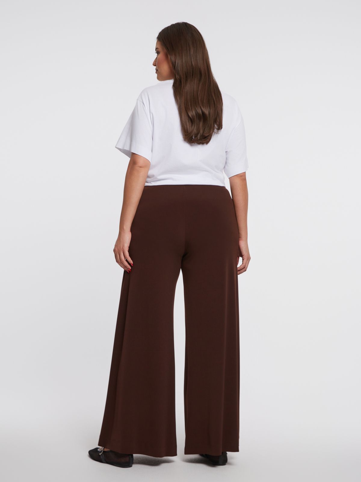 Wide leg super jersey trousers