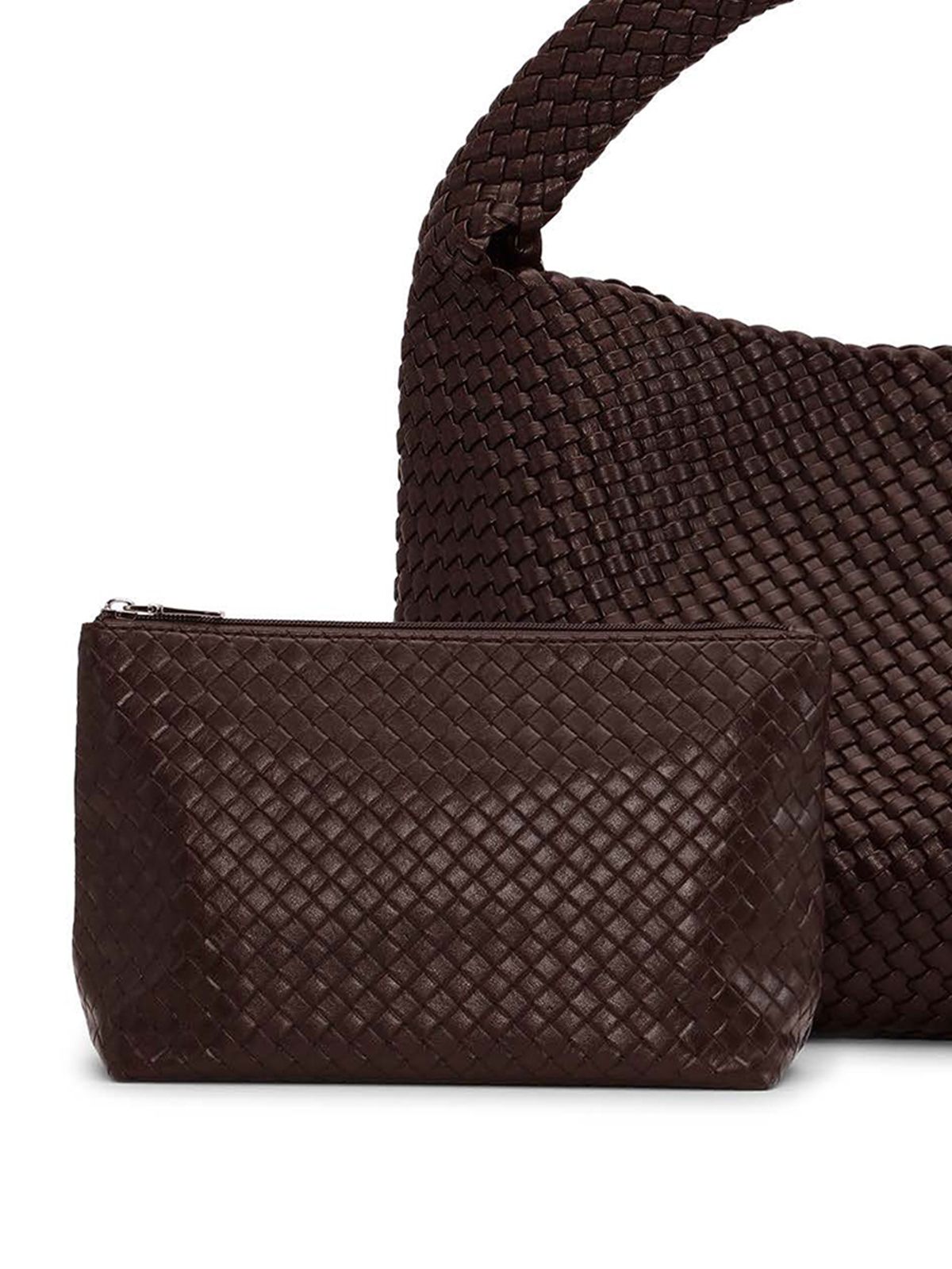 Woven Daily Shopper + Pouch Brown