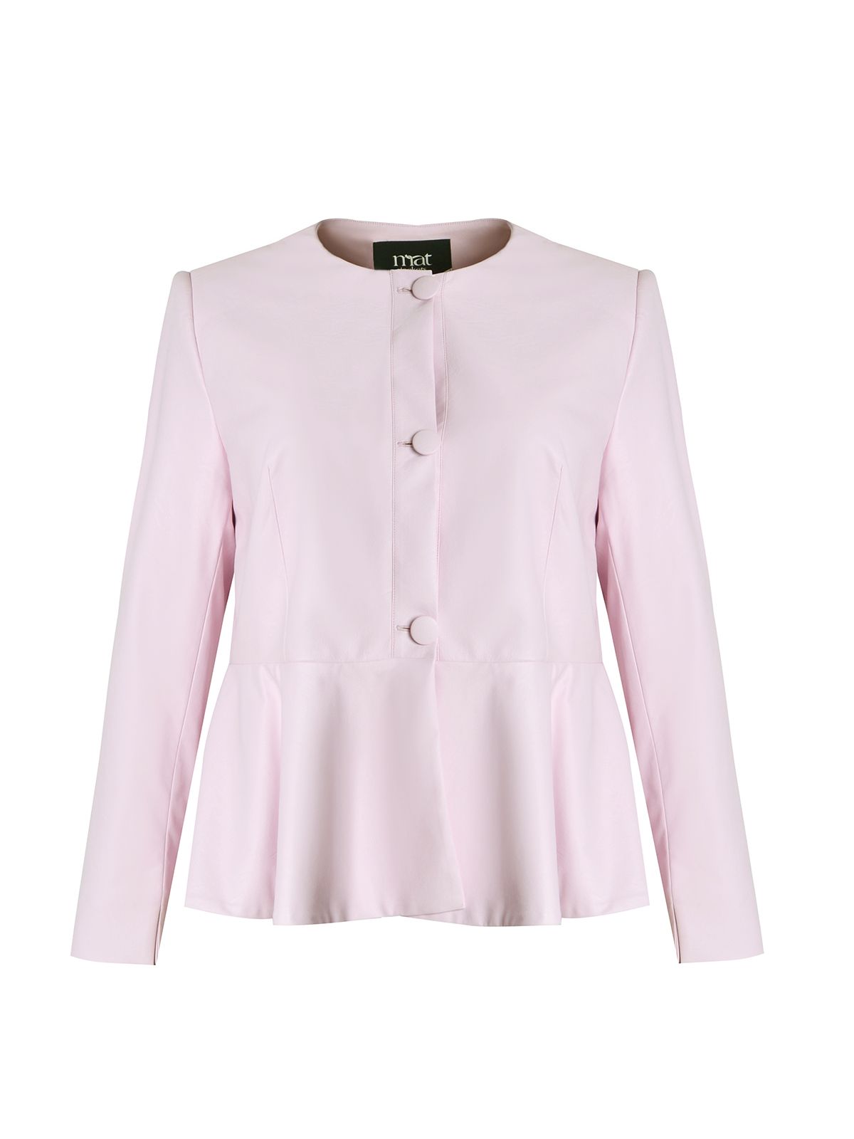 Faux-leather peplum jacket 
