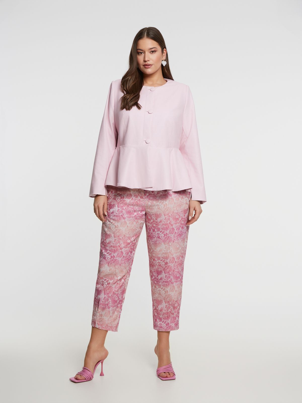 Faux-leather peplum jacket 