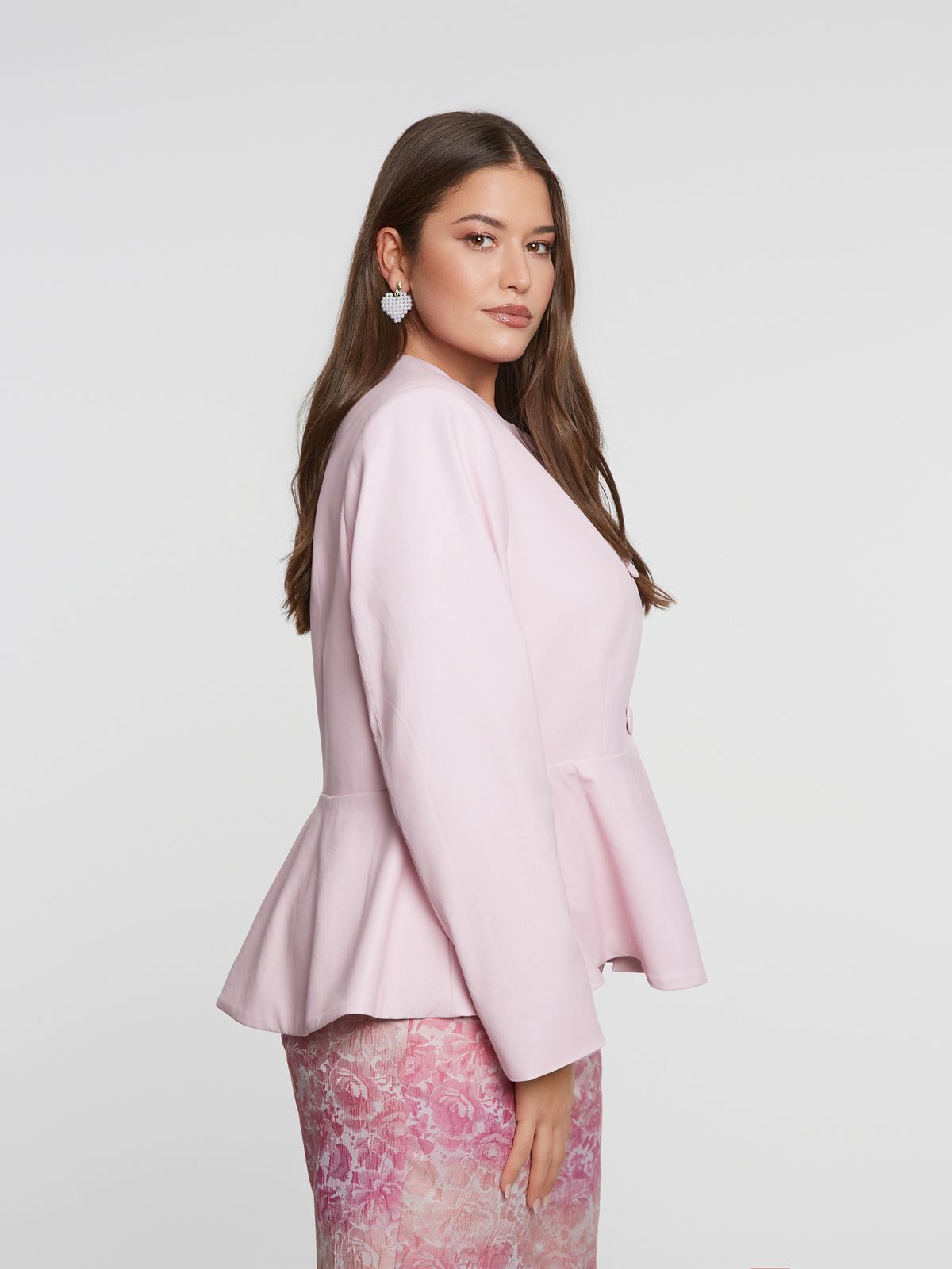 Faux-leather peplum jacket 
