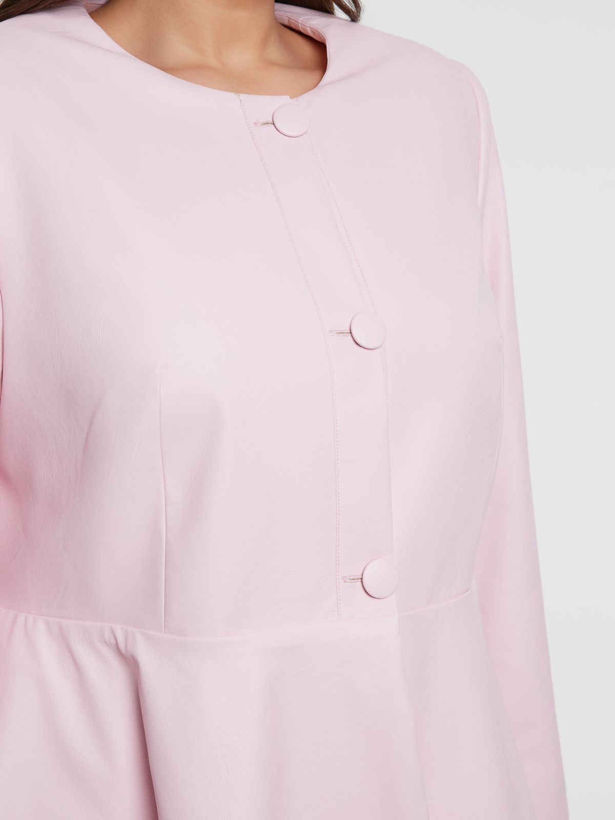 Faux-leather peplum jacket 
