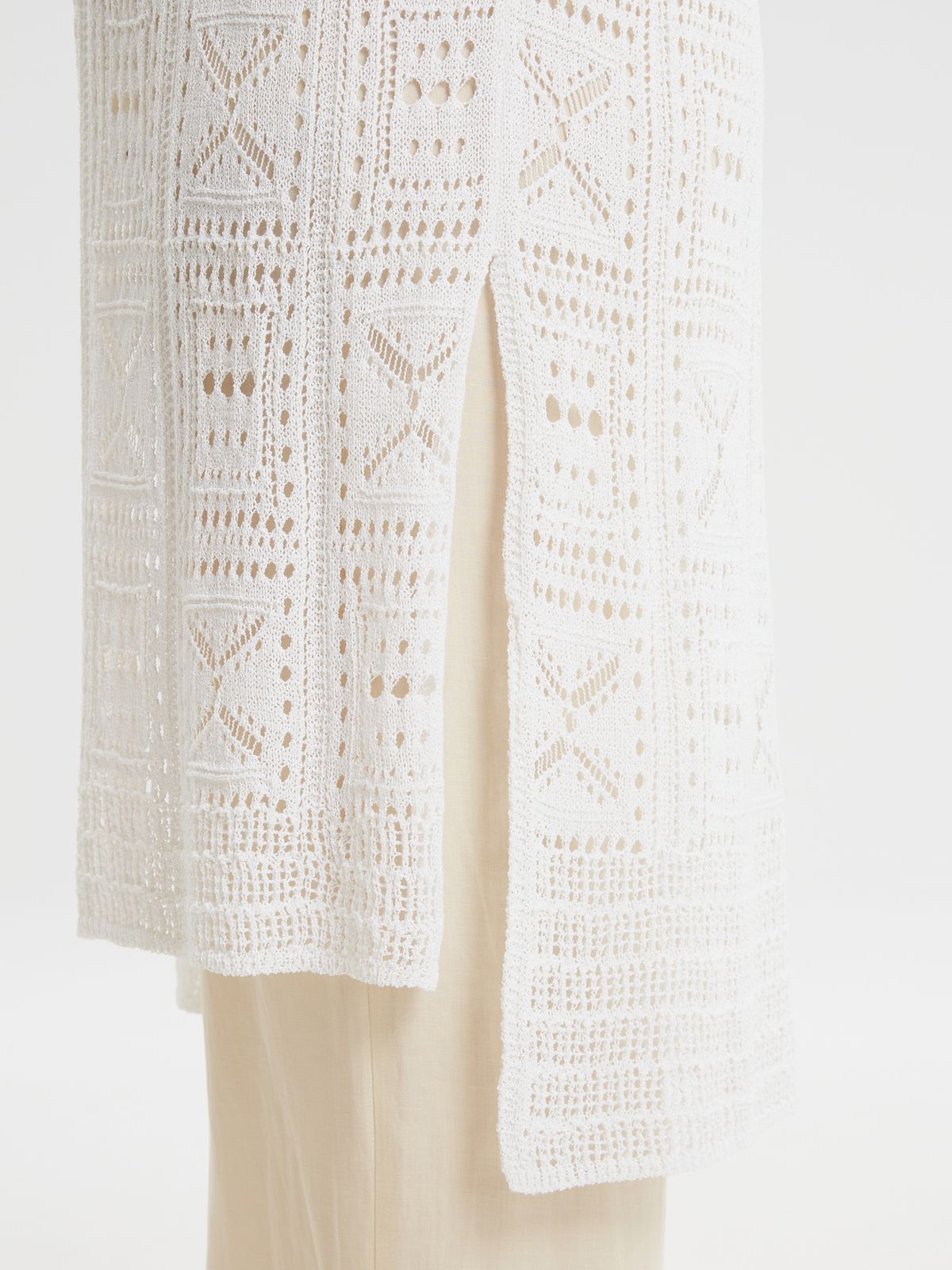 Crochet open-front cardigan